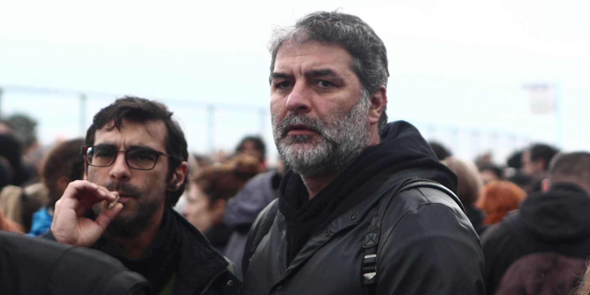 Ο Βασίλης Μπισμπίκης στην κινητοποίηση των καλλιτεχνών
