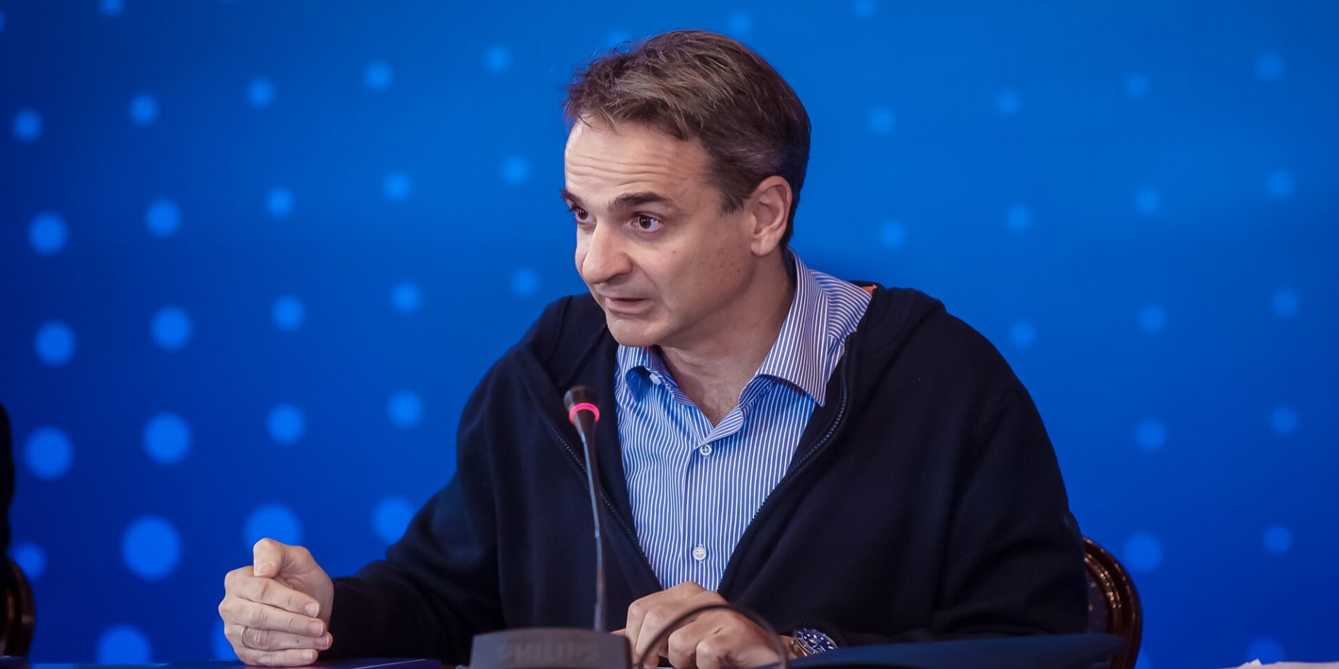 Ο πρωθυπουργός Κυριάκος Μητσοτάκης σε ομιλία από την Κρήτη