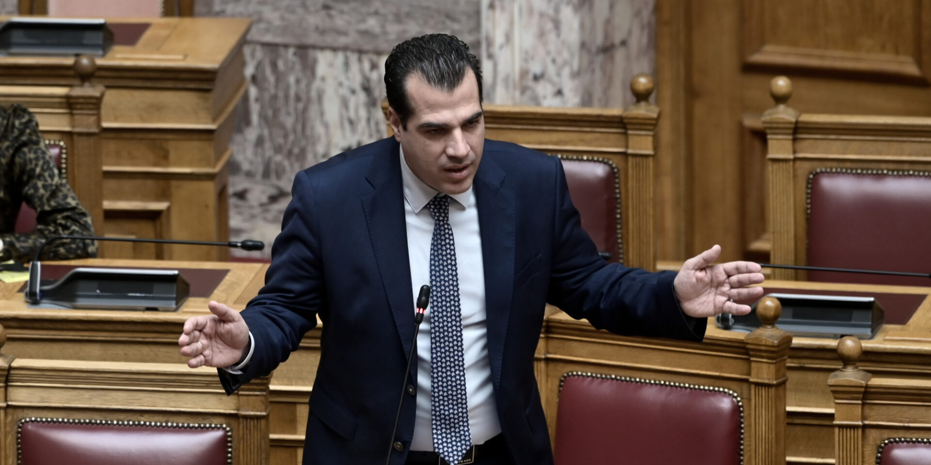 Ο Θάνος Πλεύρης στη Βουλή