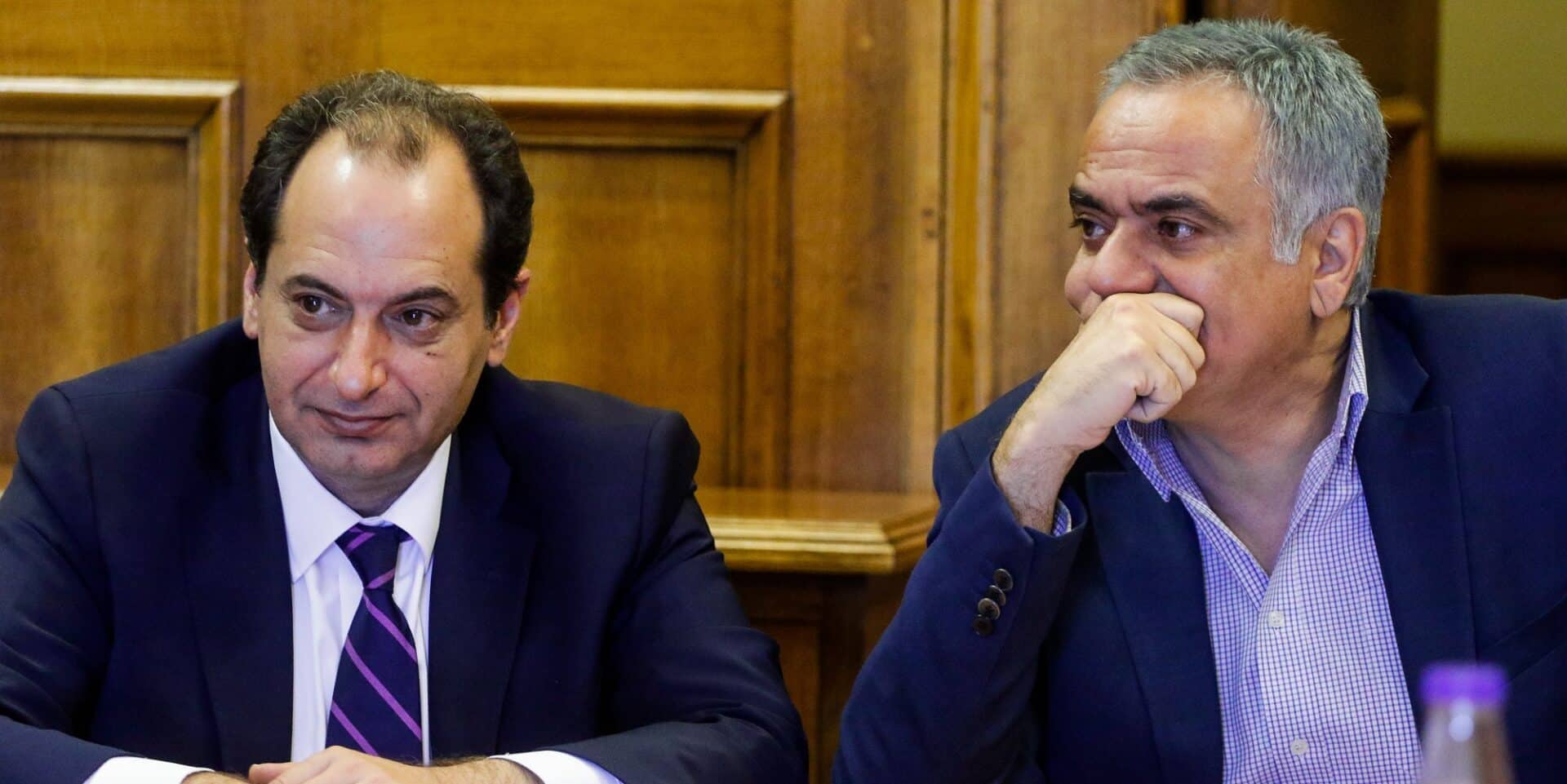 Ο Χρήστος Σπίρτζης και ο Πάνος Σκουρλέτης του ΣΥΡΙΖΑ