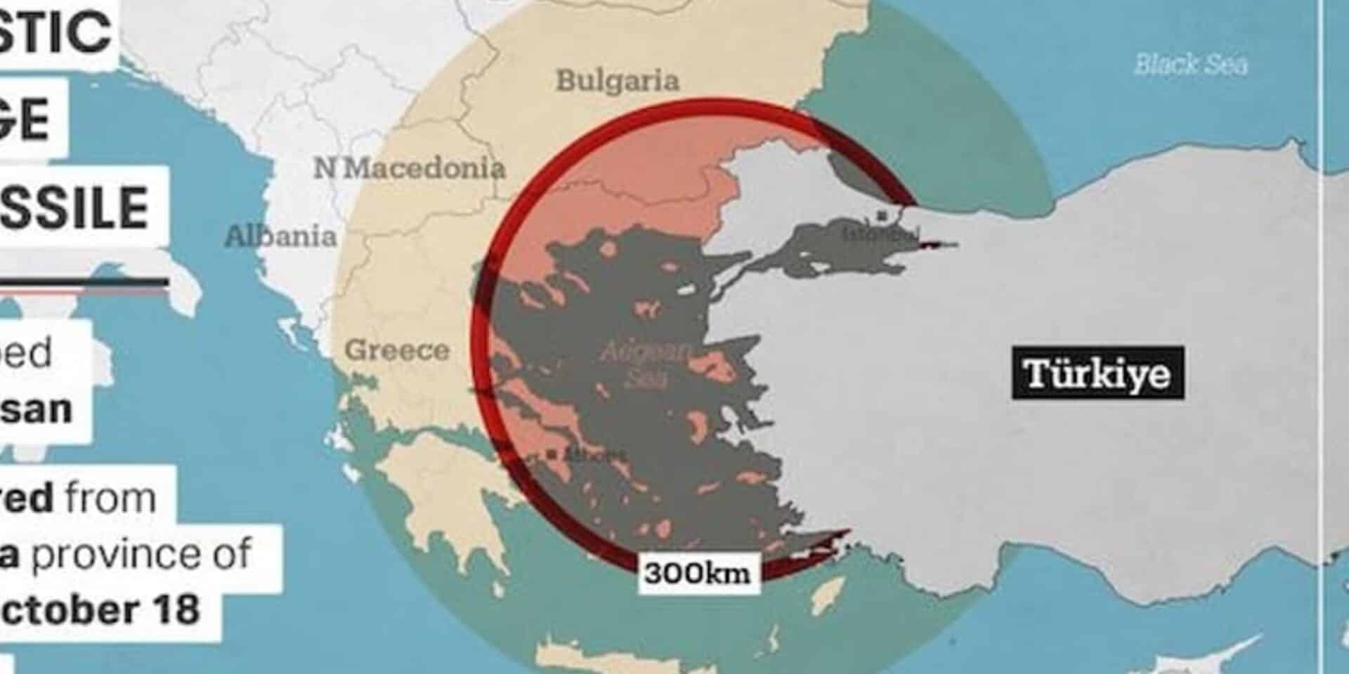 Ο χάρτης που είχε δημοσιεύσει η τουρκική κρατική τηλεόραση για τον Tayfun