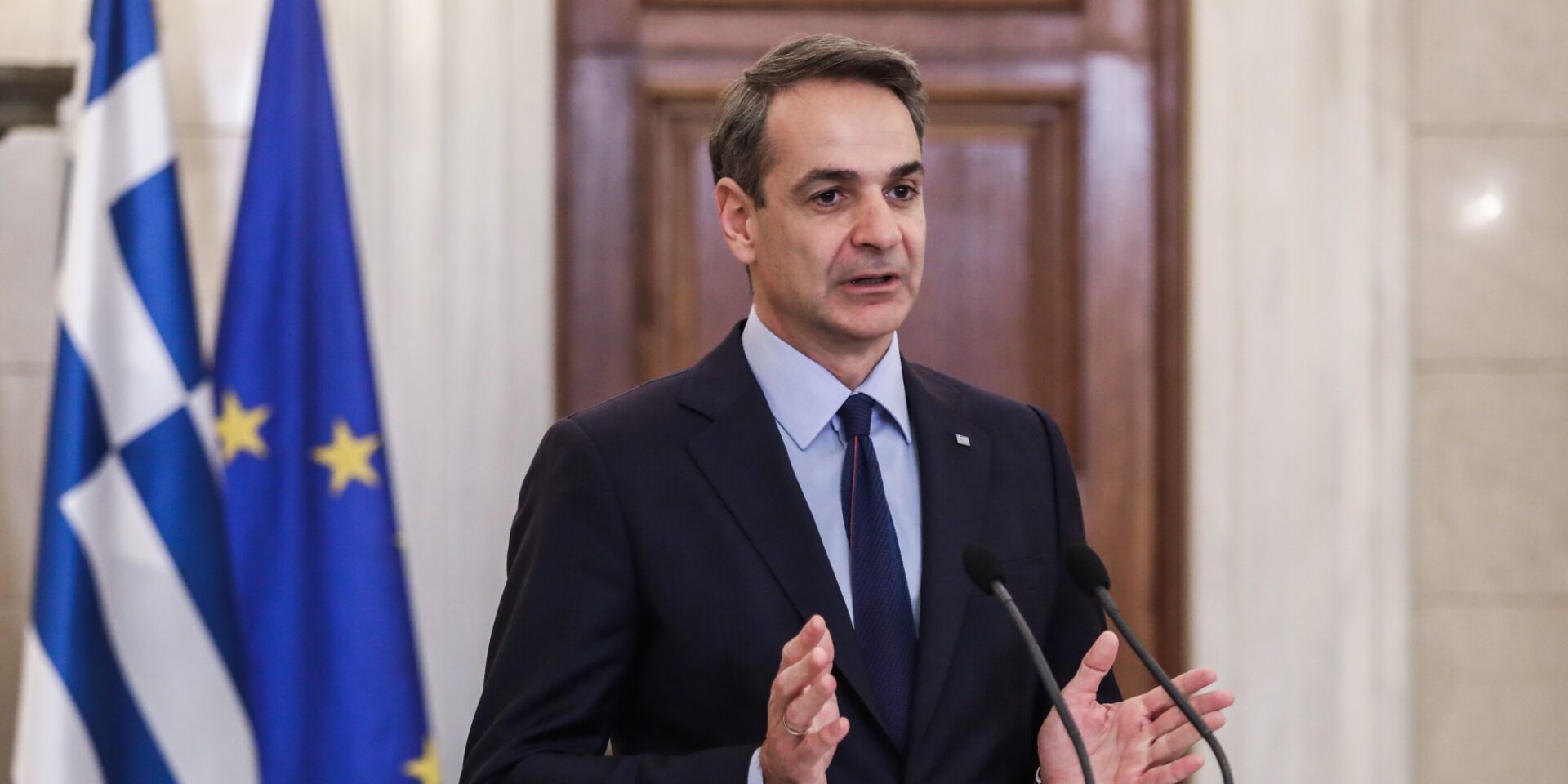 Ο Κυριάκος Μητσοτάκης στο Μέγαρο Μαξίμου