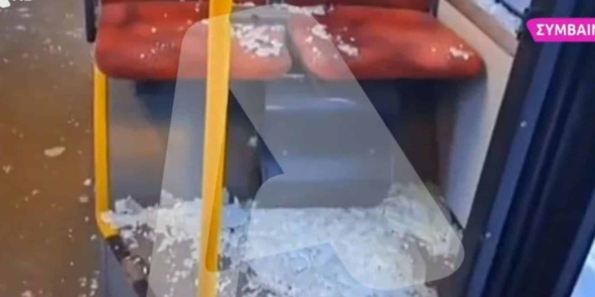 Εικόνα από το τροχαίο με το λεωφορείο