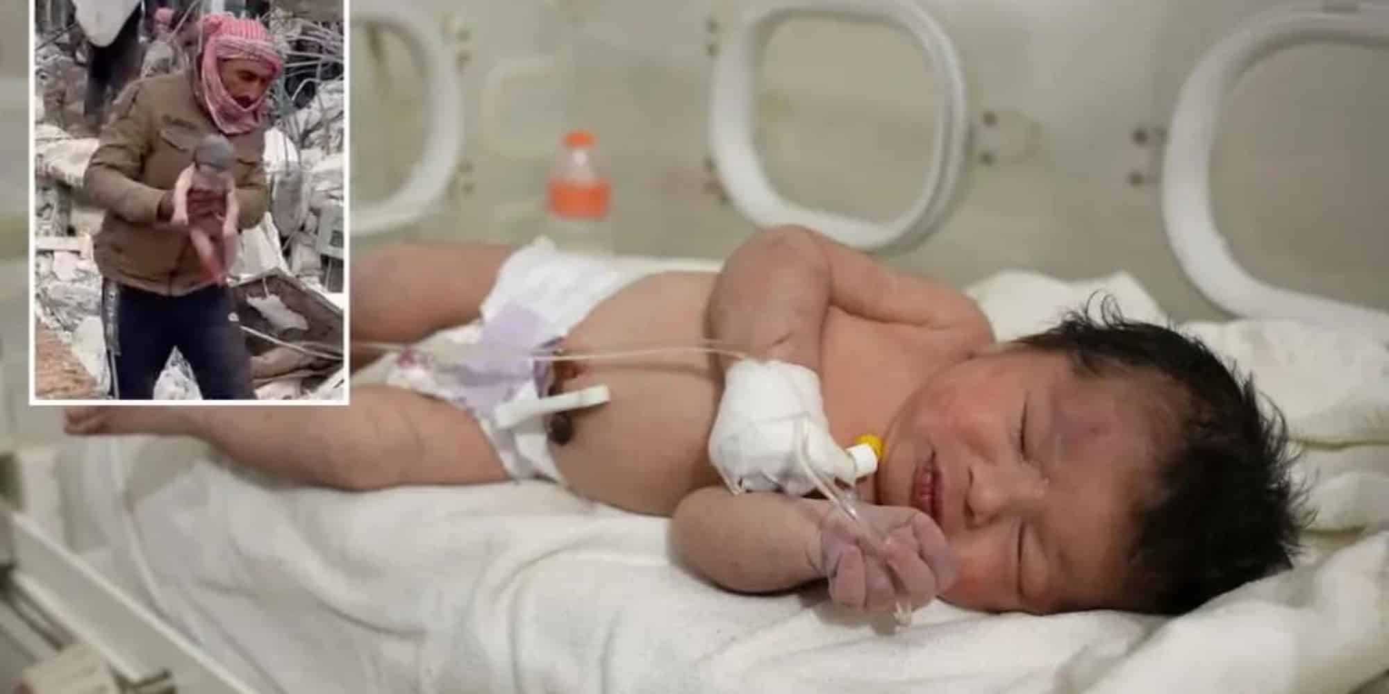 Το μωρό που γεννήθηκε μέσα στα χαλάσματα από τον σεισμό στη Συρία