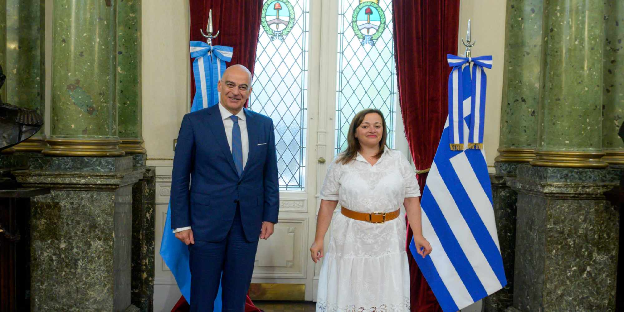 Ο Νίκος Δένδιας με την πρόεδρο της Βουλής της Αργεντινής