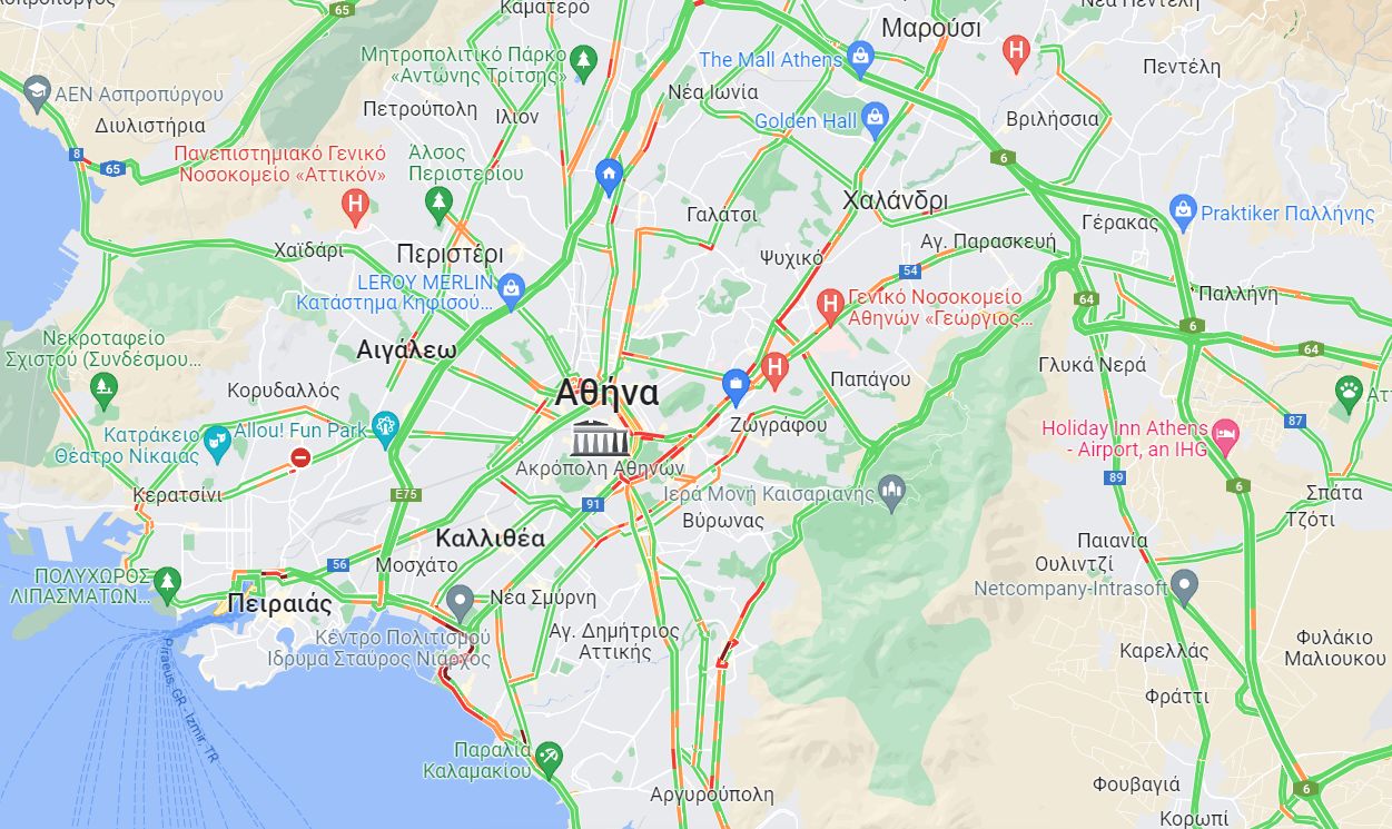 Κίνηση τώρα, το μεσημέρι της Κυριακής 19-2