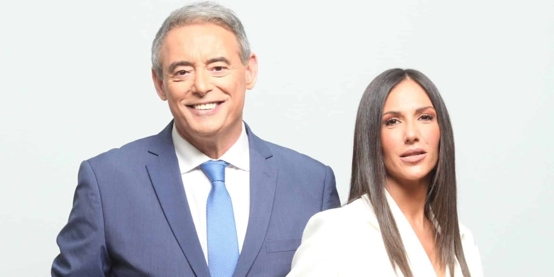 Ο Ιορδάνης Χασαπόπουλος και η Ανθή Βούλγαρη στην εκπομπή «Κοινωνία ώρα MEGA»