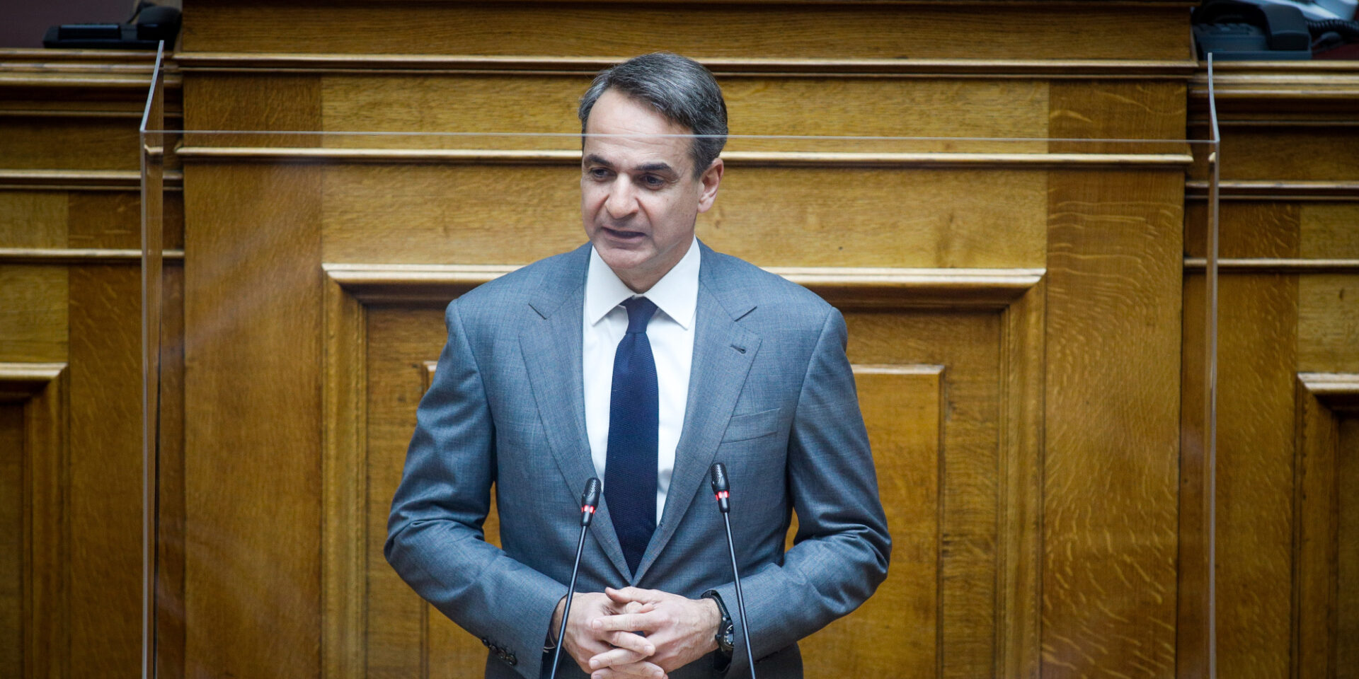 Ο Κυριάκος Μητσοτάκης στη Βουλή
