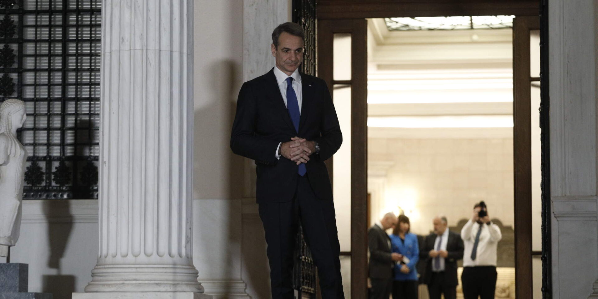 Ο Κυριάκος Μητσοτάκης στο Μέγαρο Μαξίμου, υποδέχεται τον Αμερικανό ΥΠΕΞ, Άντονι Μπλίνκεν