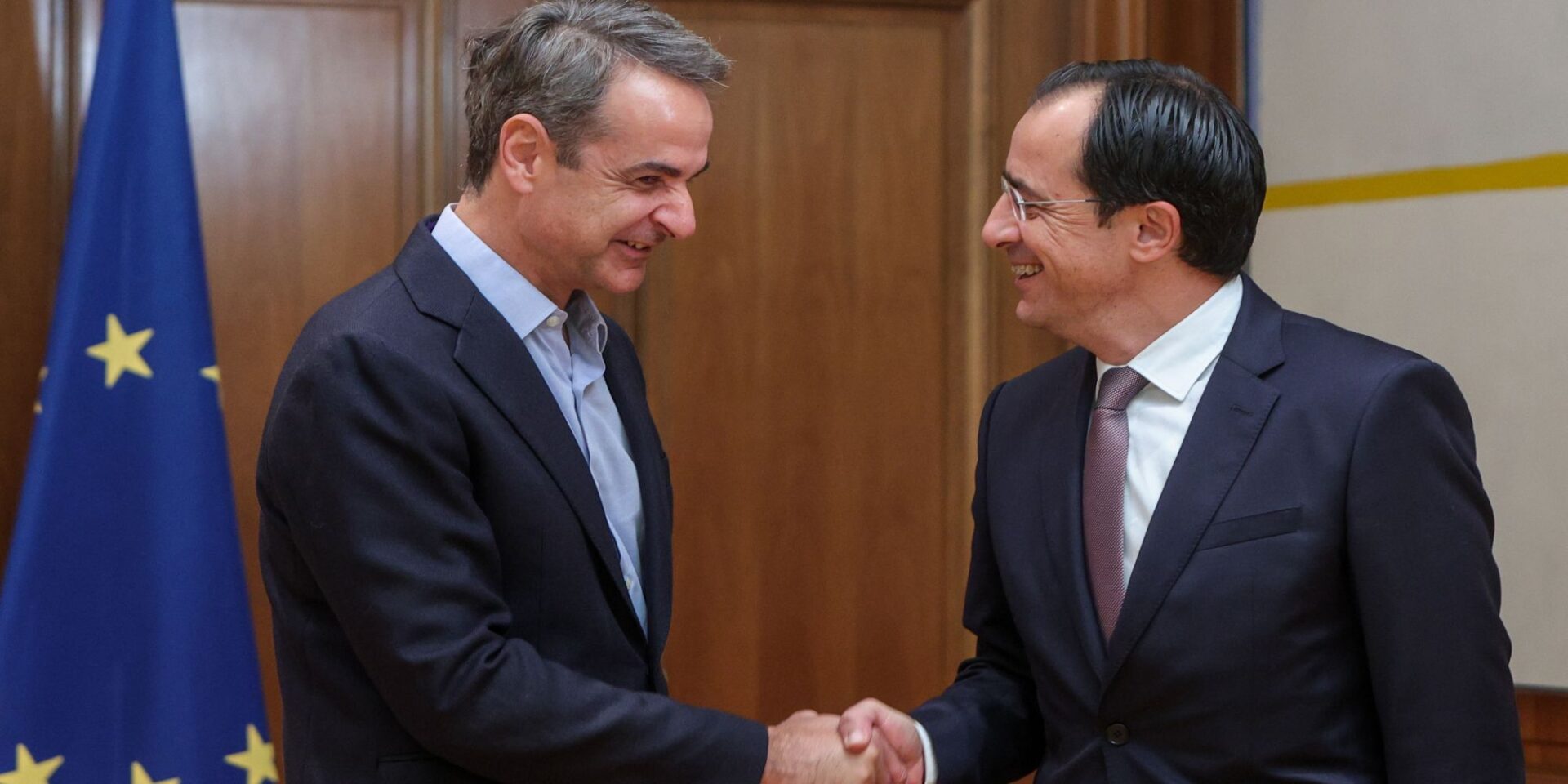 Ο Κυριάκος Μητσοτάκης και Νίκος Χριστοδουλίδης