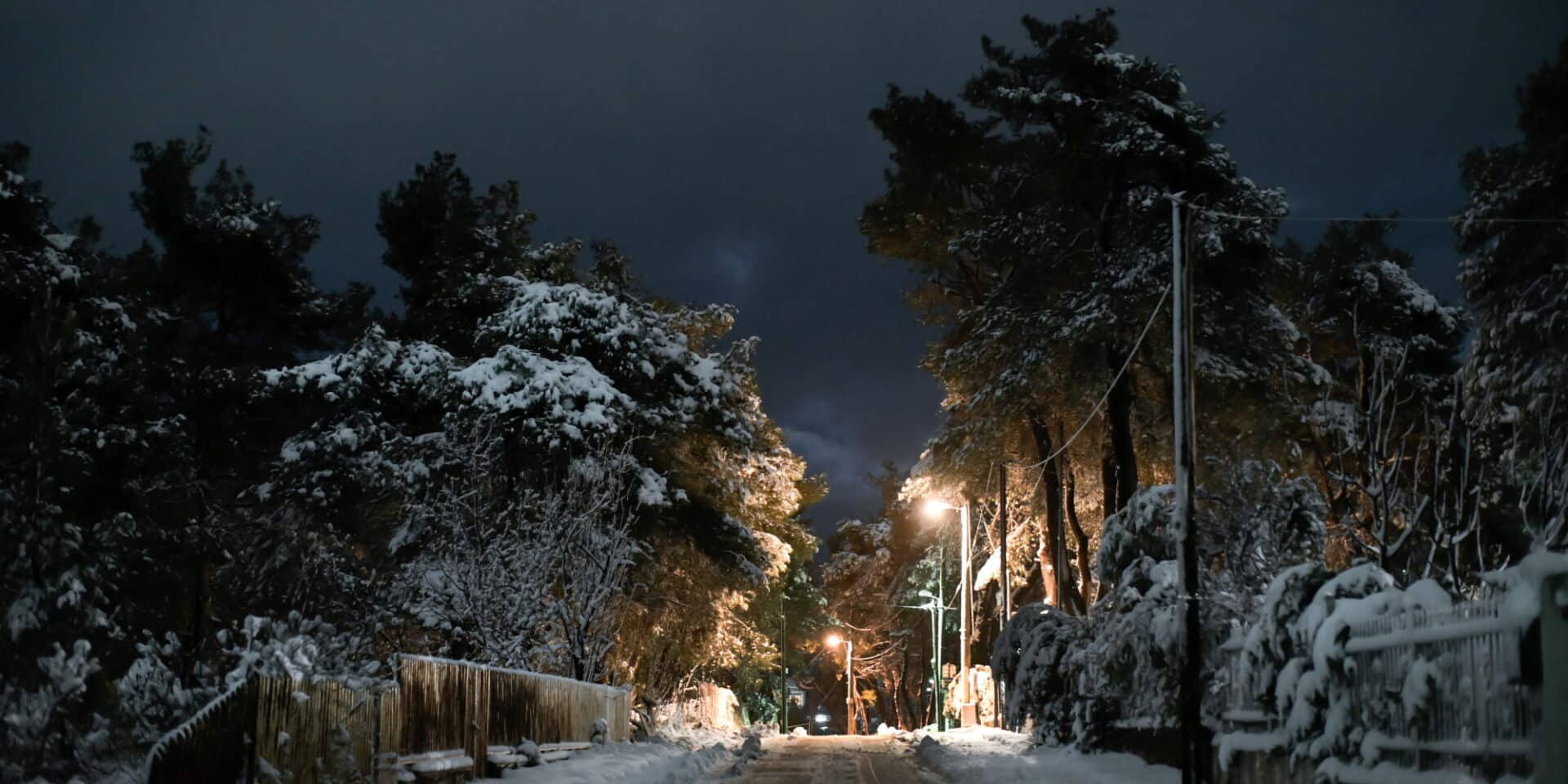 Χιονισμένο τοπίο στην Αττική μετά την κακοκαιρία Barbara