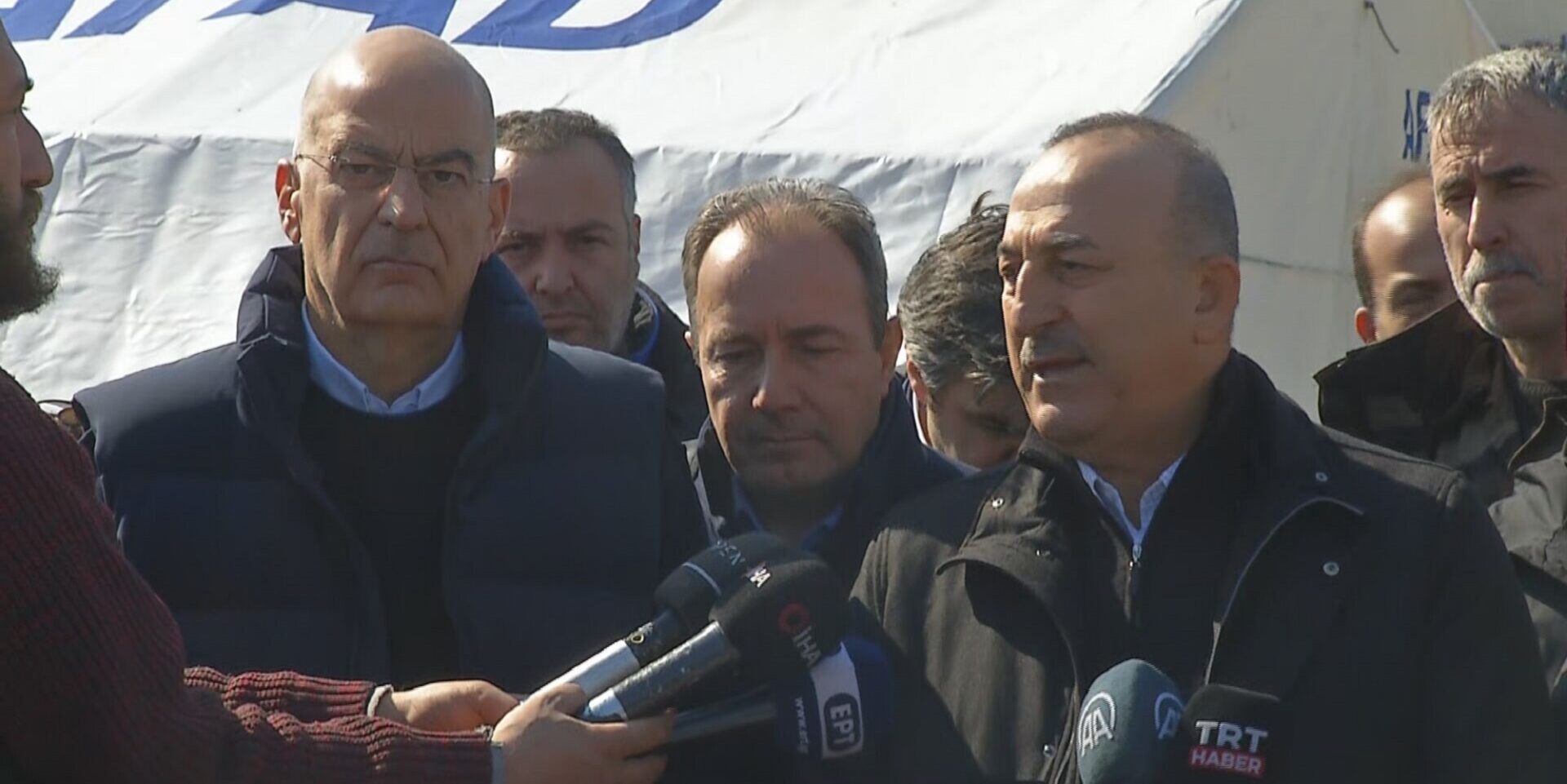 Ο Μεβλούτ Τσαβούσογλου με τον Νίκο Δένδια