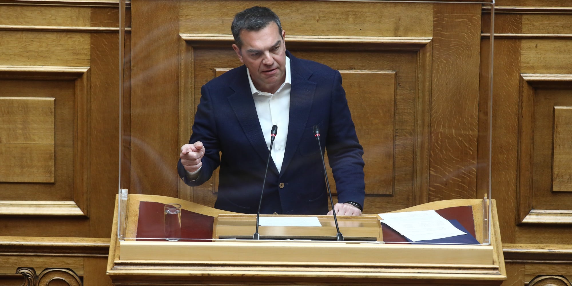 Ο πρόεδρος του ΣΥΡΙΖΑ, Αλέξης Τσίπρας στη Βουλή