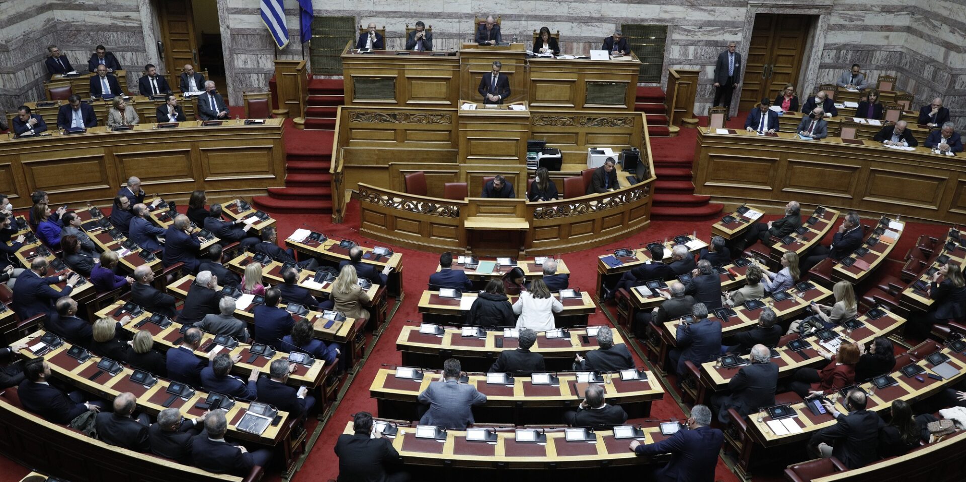 Πανοραμική εικόνα της αίθουσας της Ολομέλειας στη Βουλή / Φωτογραφία: EUROKINISSI