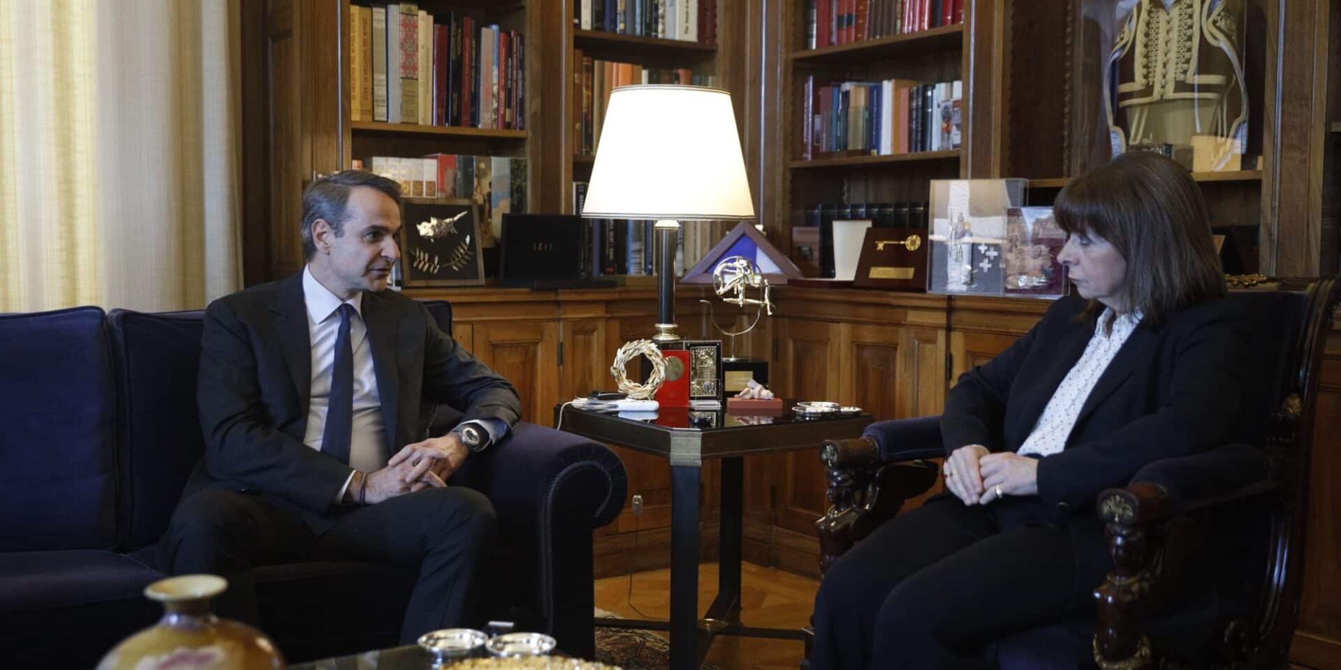 O Κυριάκος Μητσοτάκης επισκέφτηκε την Πρόεδρο της Δημοκρατίας