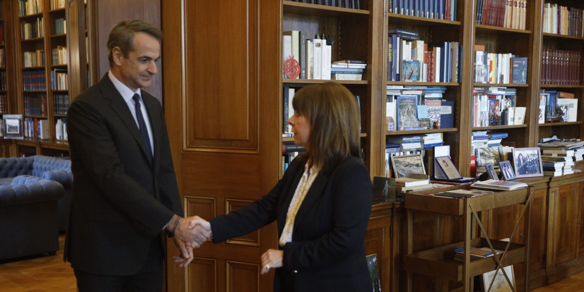 O Κυριάκος Μητσοτάκης επισκέφτηκε την Πρόεδρο της Δημοκρατίας