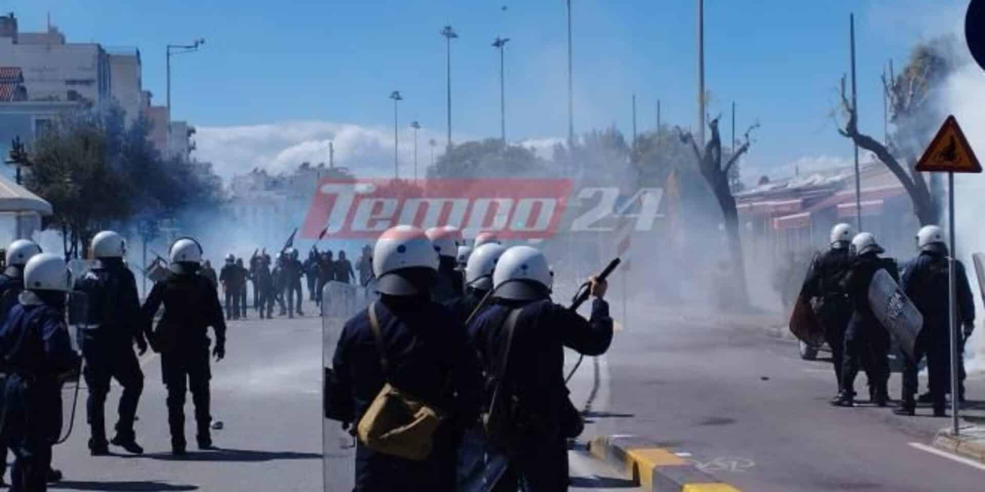 Εικόνα από τα επεισόδια στην Πάτρα