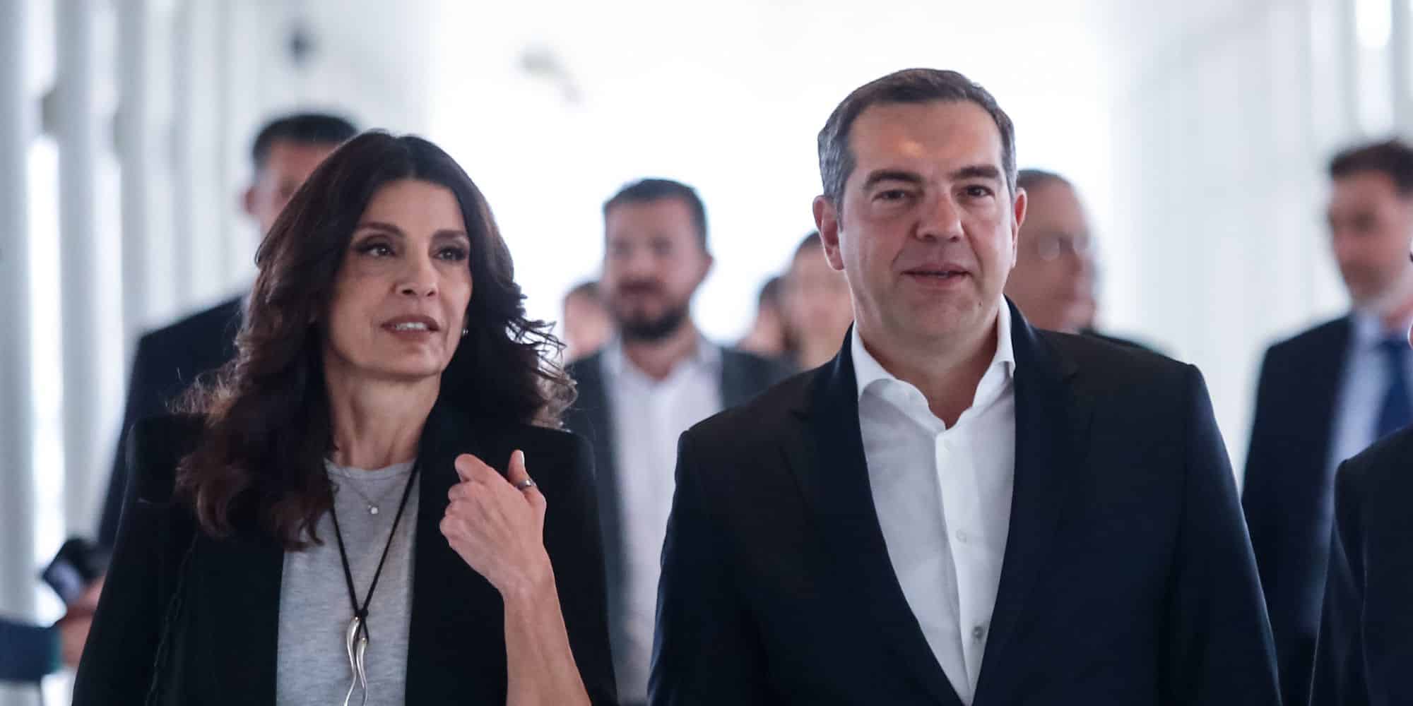 Ο πρόεδρος του ΣΥΡΙΖΑ, Αλέξης Τσίπρας με την Πόπη Τσαπανίδου