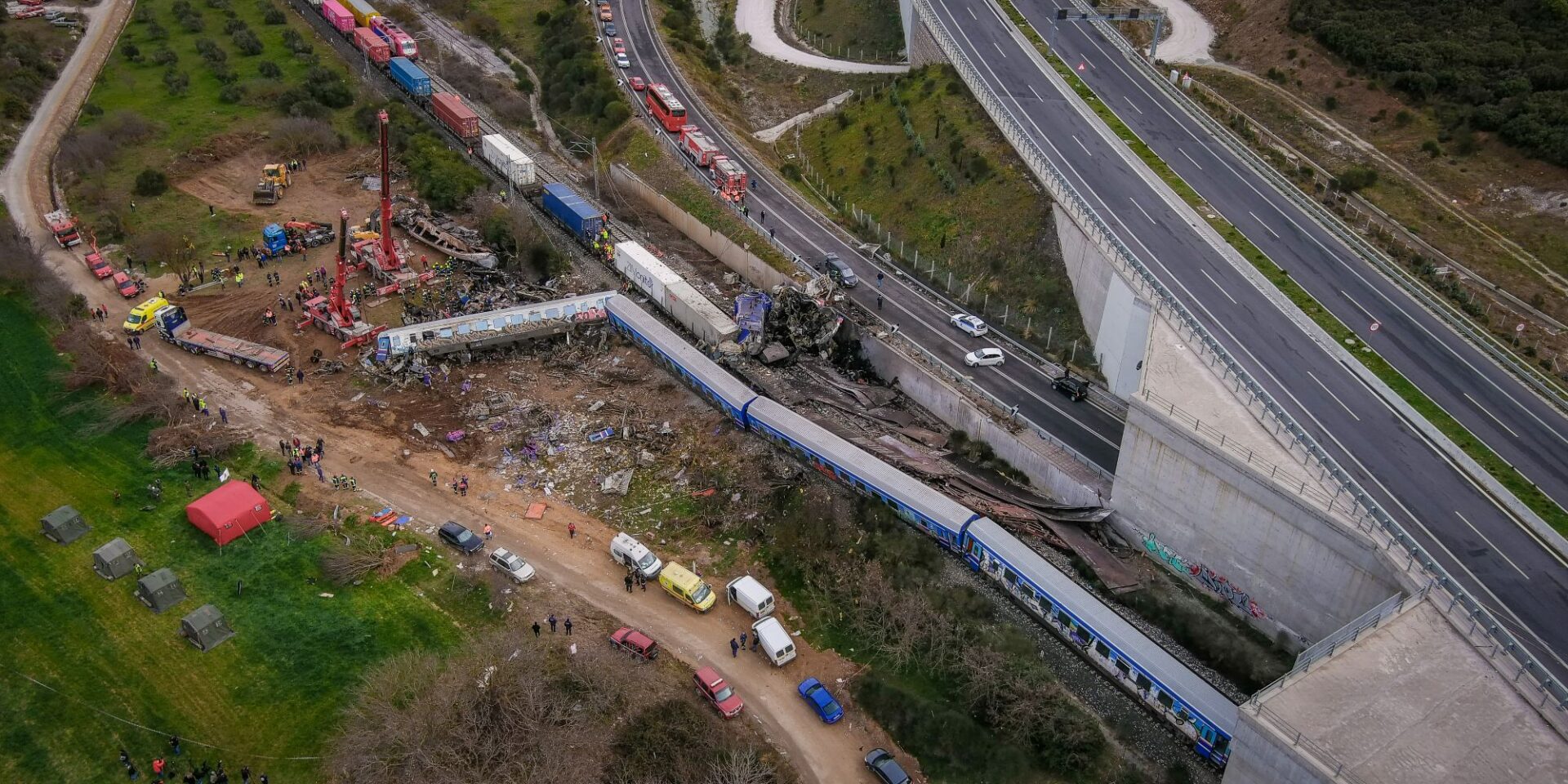 Το σημείο της τραγωδίας στα Τέμπη