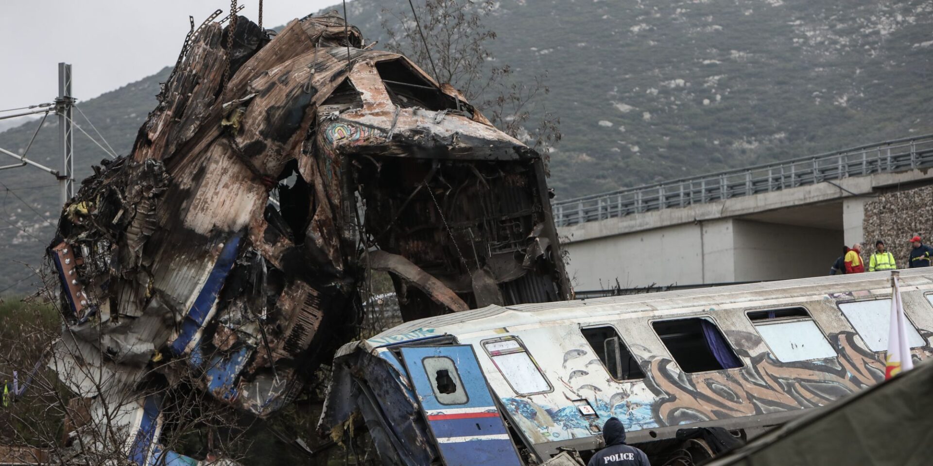 Το σημείο που έγινε η τραγωδία στα Τέμπη