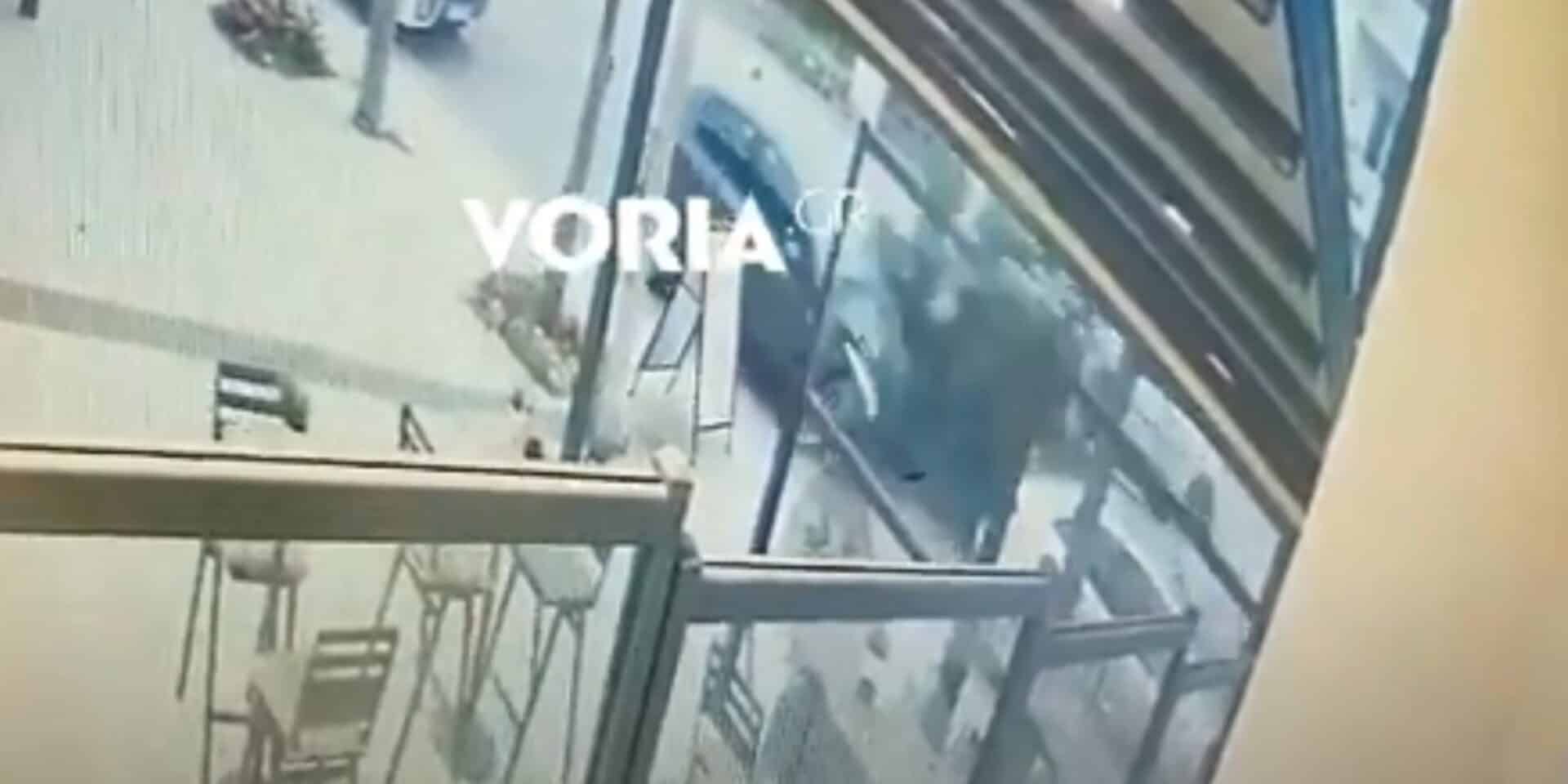 Η στιγμή της σύγκρουσης στη Θεσσαλονίκη