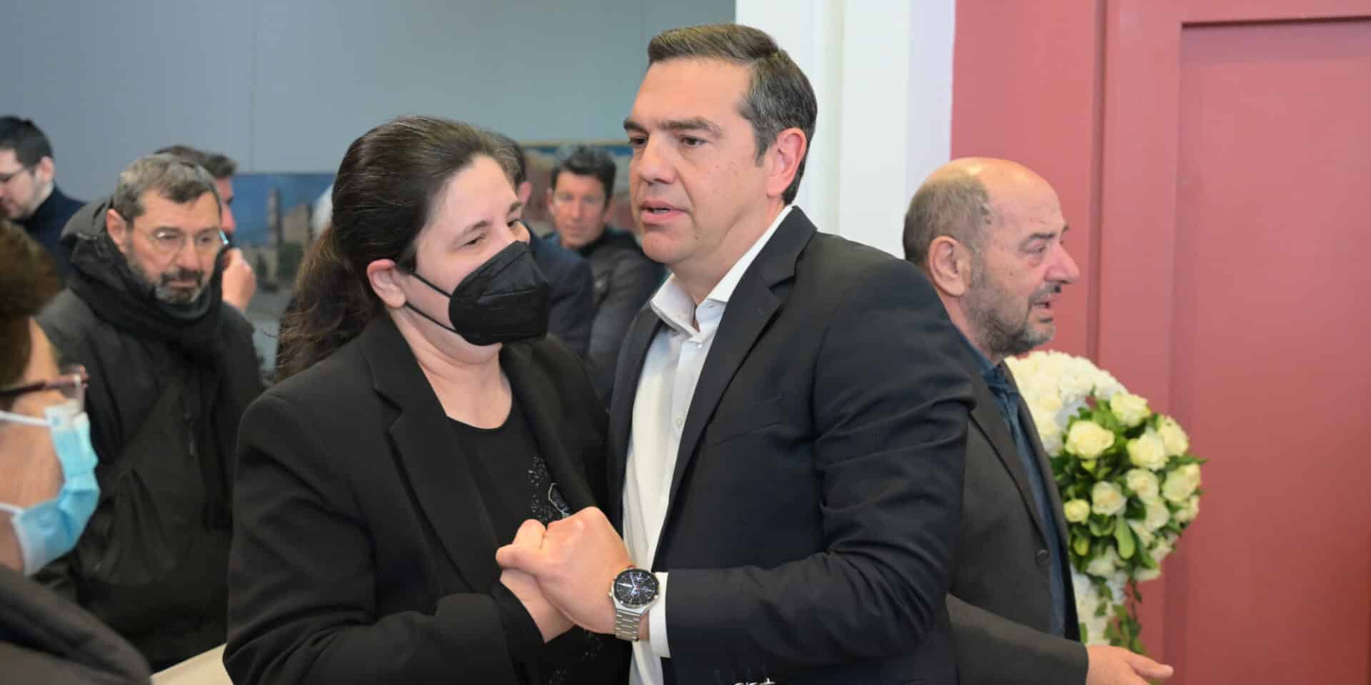 Ο Αλέξης Τσίπρας στην πολιτική κηδεία του Βάιου Βλάχου στην Καρδίτσα