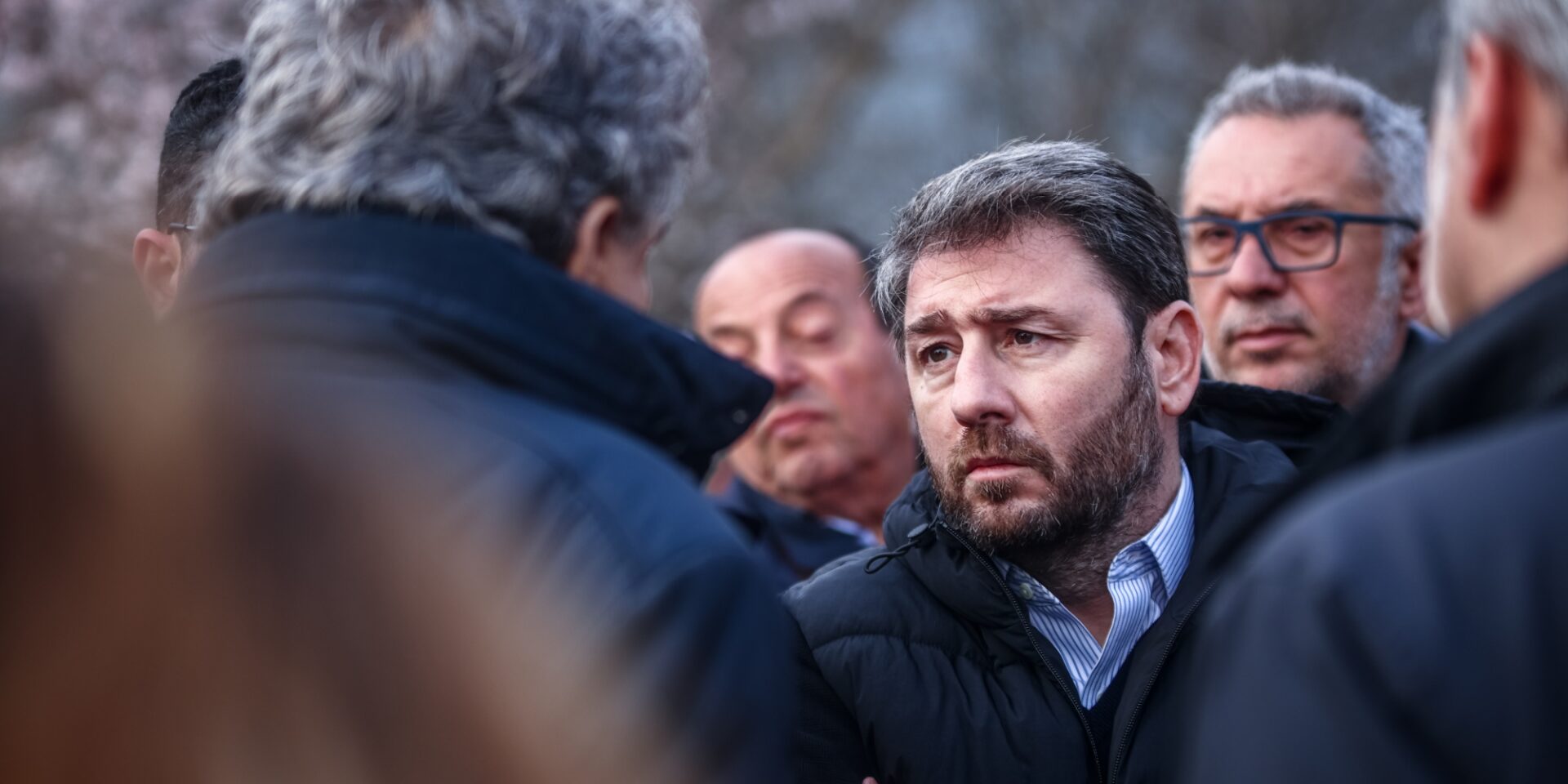 Ο πρόεδρος του ΠΑΣΟΚ Νίκος Ανδρουλακης στα Τέμπη
