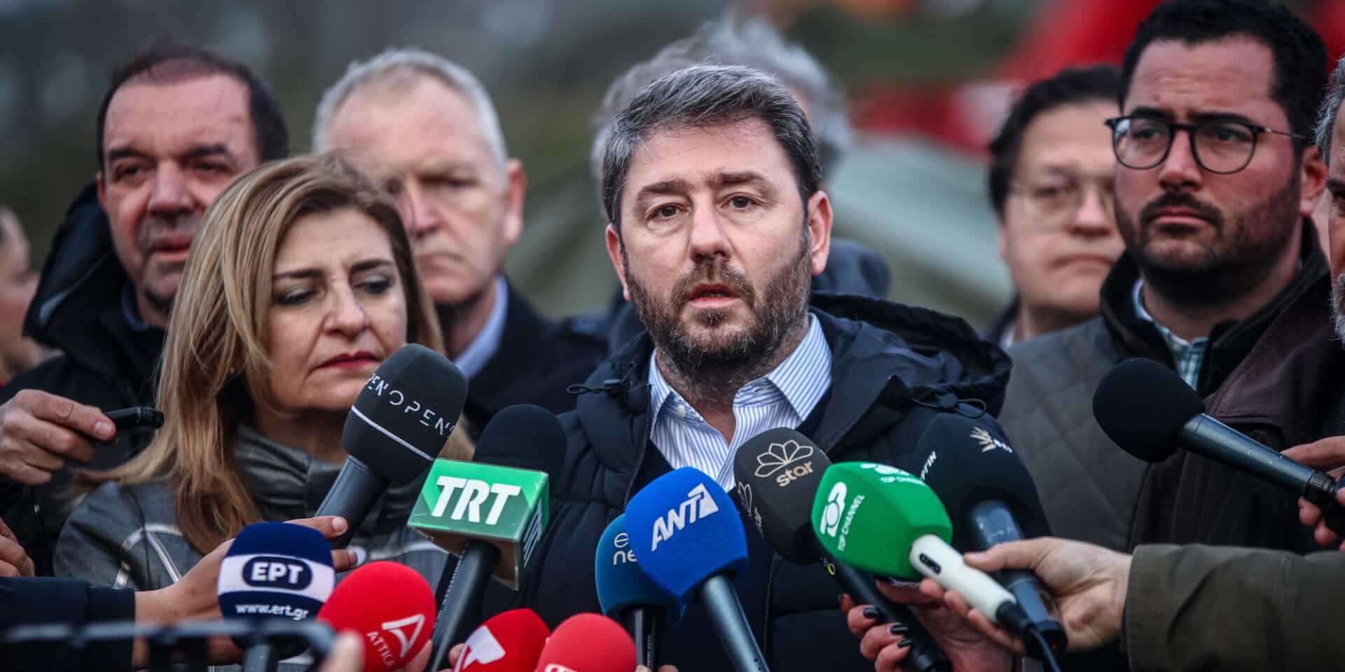 Ο Νίκος Ανδρουλάκης στα Τέμπη