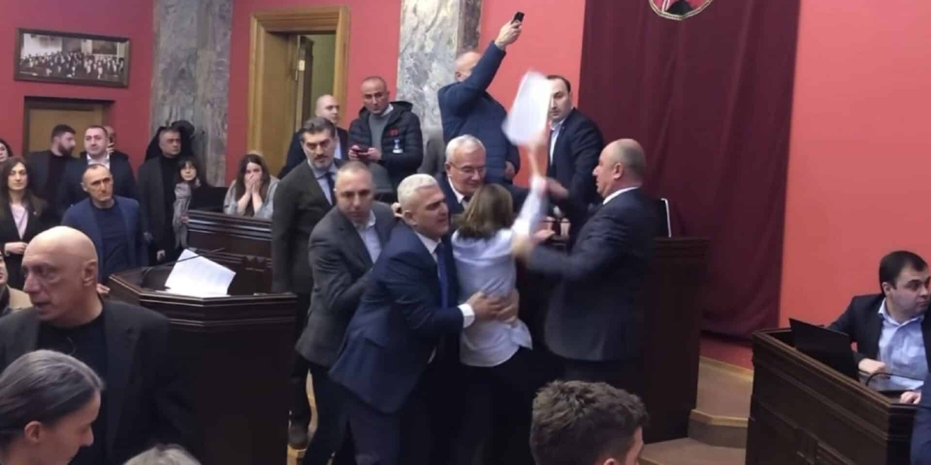 Ξύλο μεταξύ βουλευτών στη Γεωργία