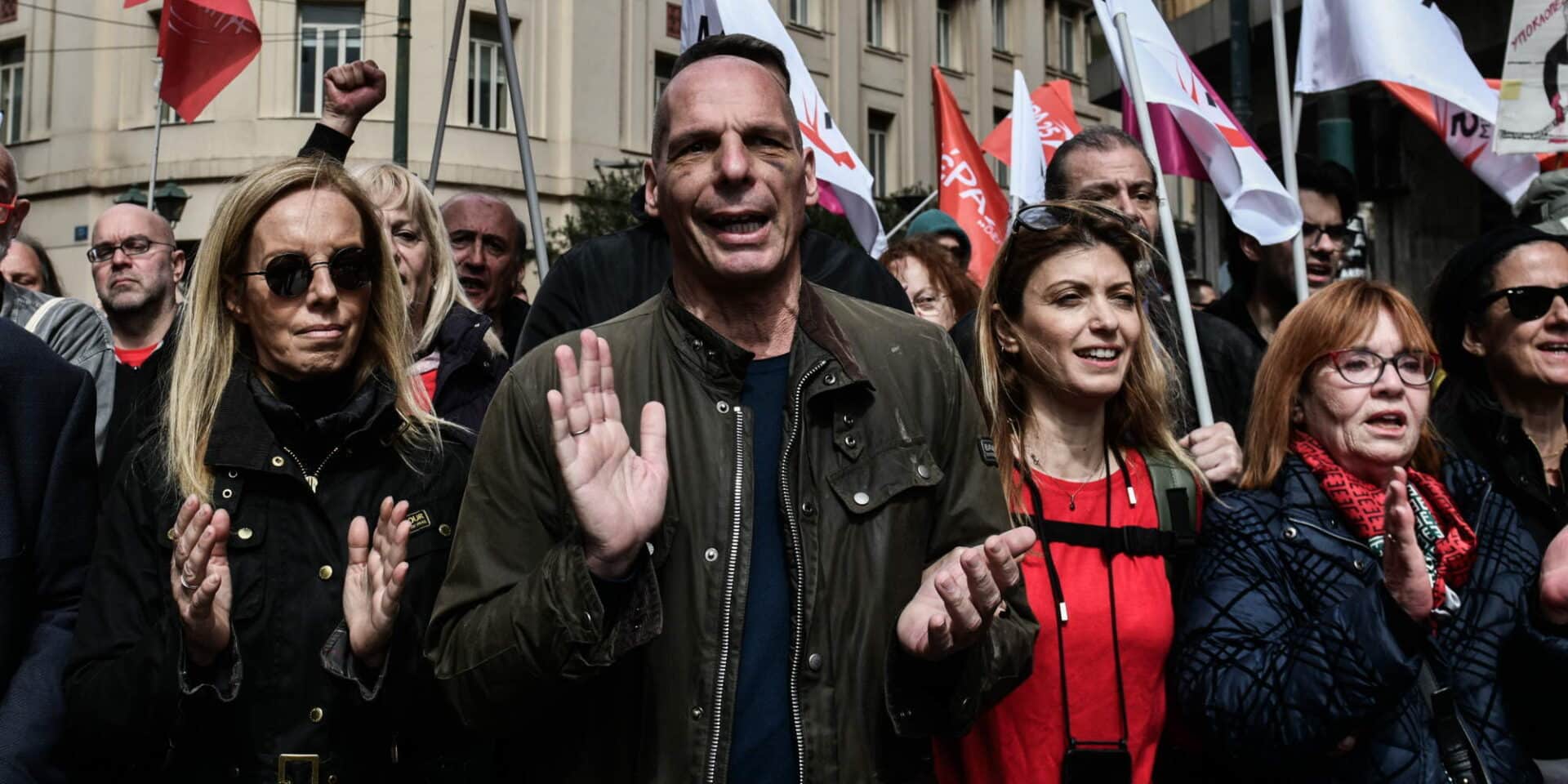 Ο γγ του ΜέΡΑ25, Γιάνης Βαρουφάκης, στην πορεία της Πέμπτης