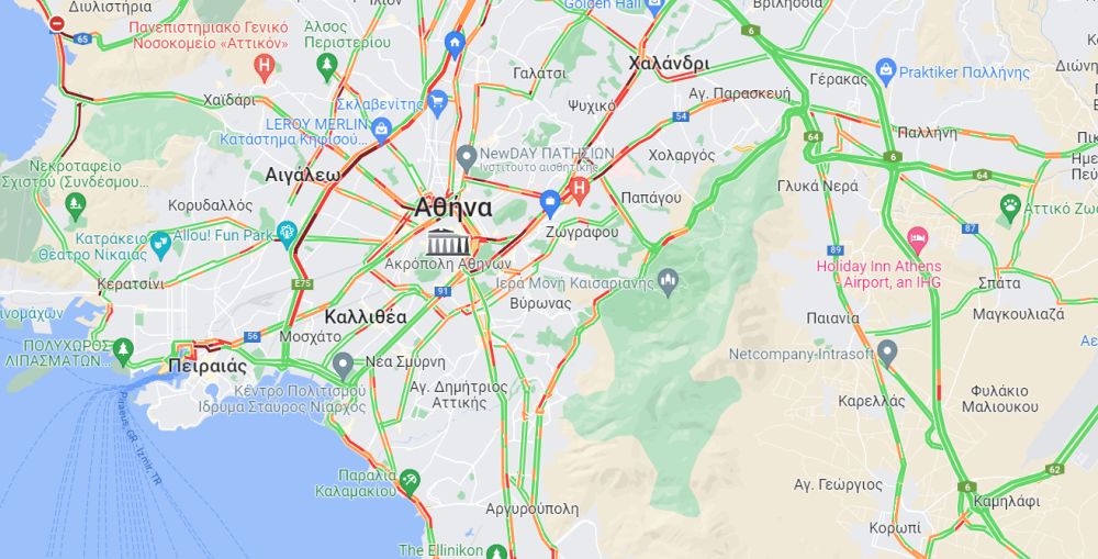 Η κίνηση το μεσημέρι της Παρασκευής (17/3)