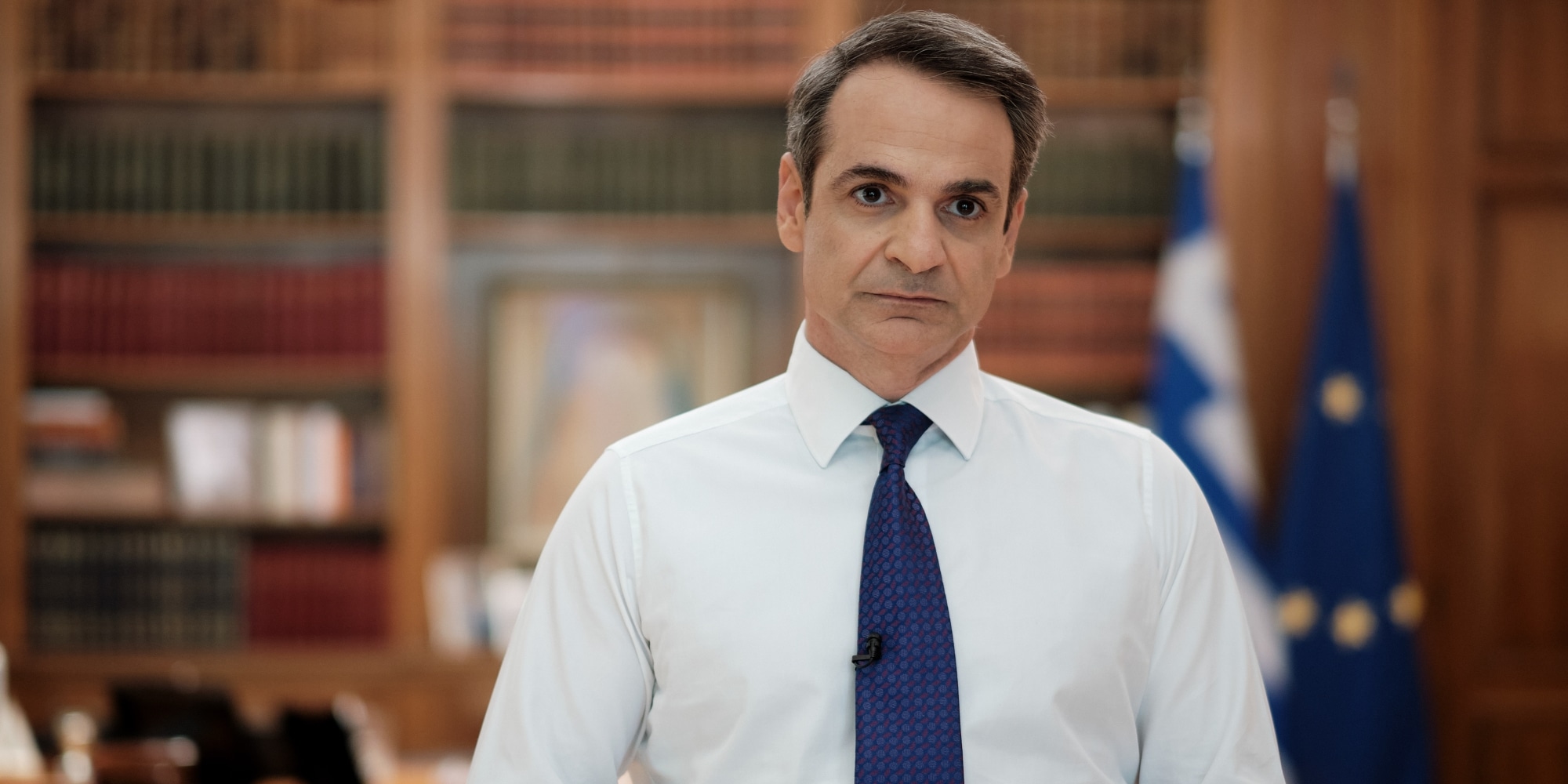 Ο πρωθυπουργός Κυριάκος Μητσοτάκης κάνει διάγγελμα