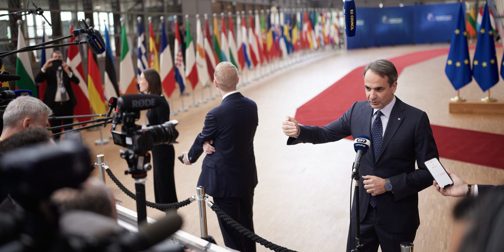 Ο Πρωθυπουργός Κυριάκος Μητσοτάκης στην δεύτερη ημέρα εργασιών της Συνόδου Κορυφής