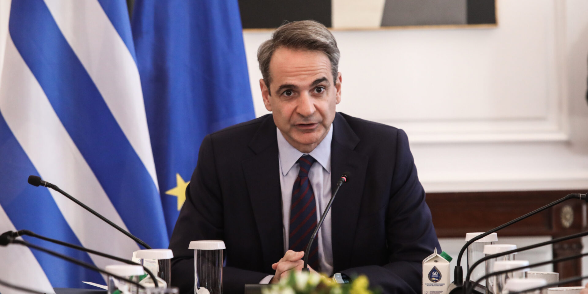 Ο Κυριάκος Μητσοτάκης σε υπουργικό συμβούλιο της κυβέρνησης