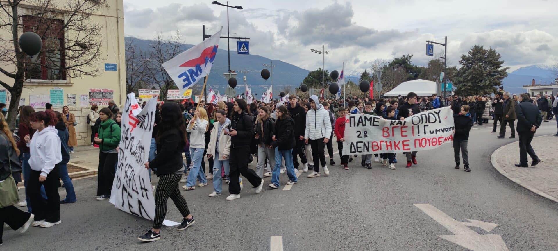 Πάμε κι όπου βγει, γράφει πανό στη διαδήλωση στα Γιάννενα