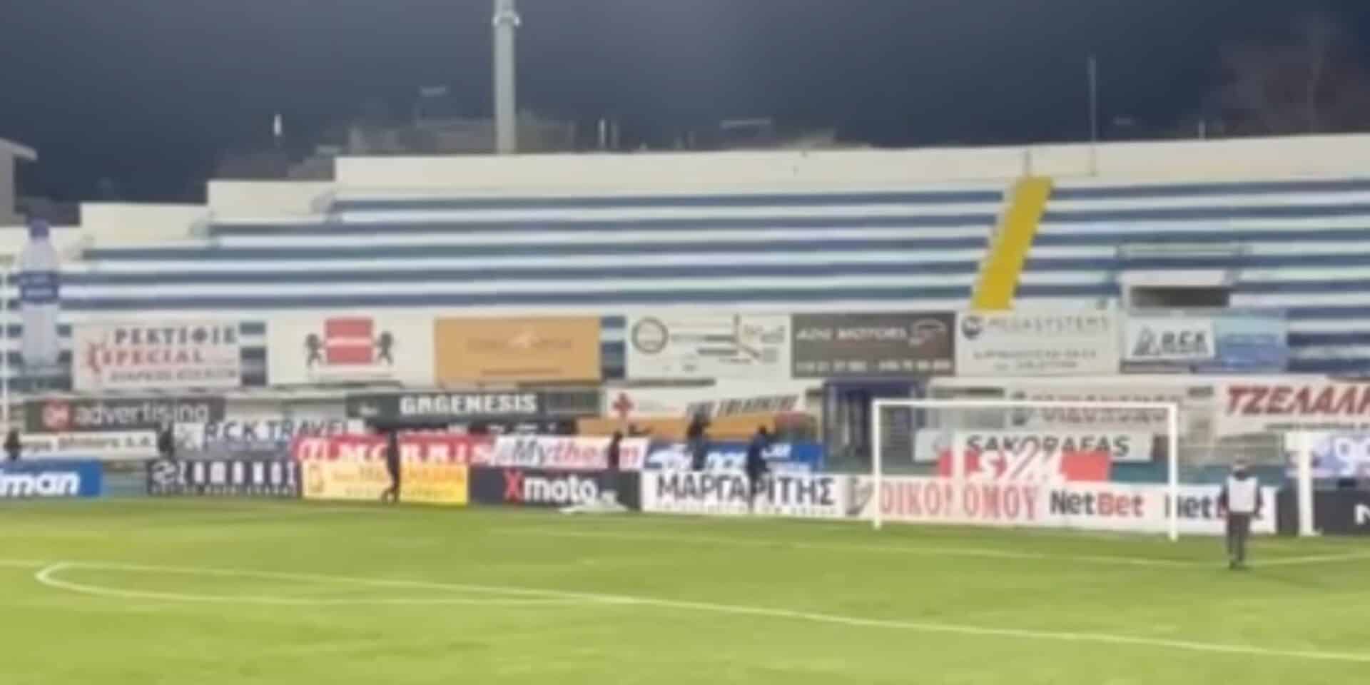 Επεισόδια μετά το τέλος του αγώνα Ατρόμητος - Ιωνικός στο Περιστέρι