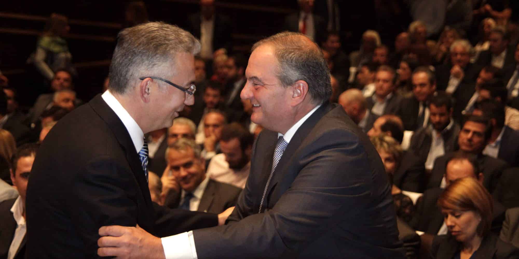 Ο πρώην πρωθυπουργός Κώστας Καραμανλής με τον Θεόδωρο Ρουσόπουλο