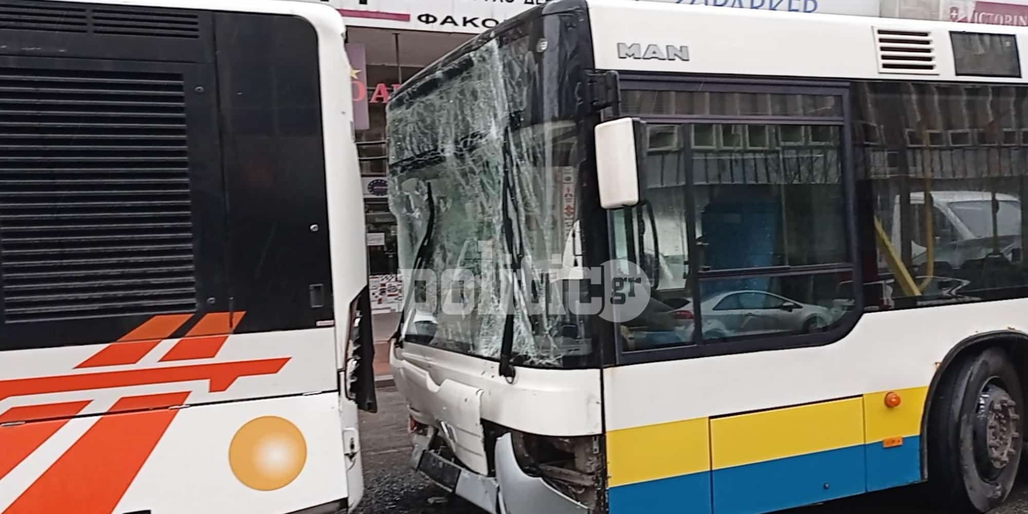 Σύγκρουση λεωφορείων στη Θεσσαλονίκη