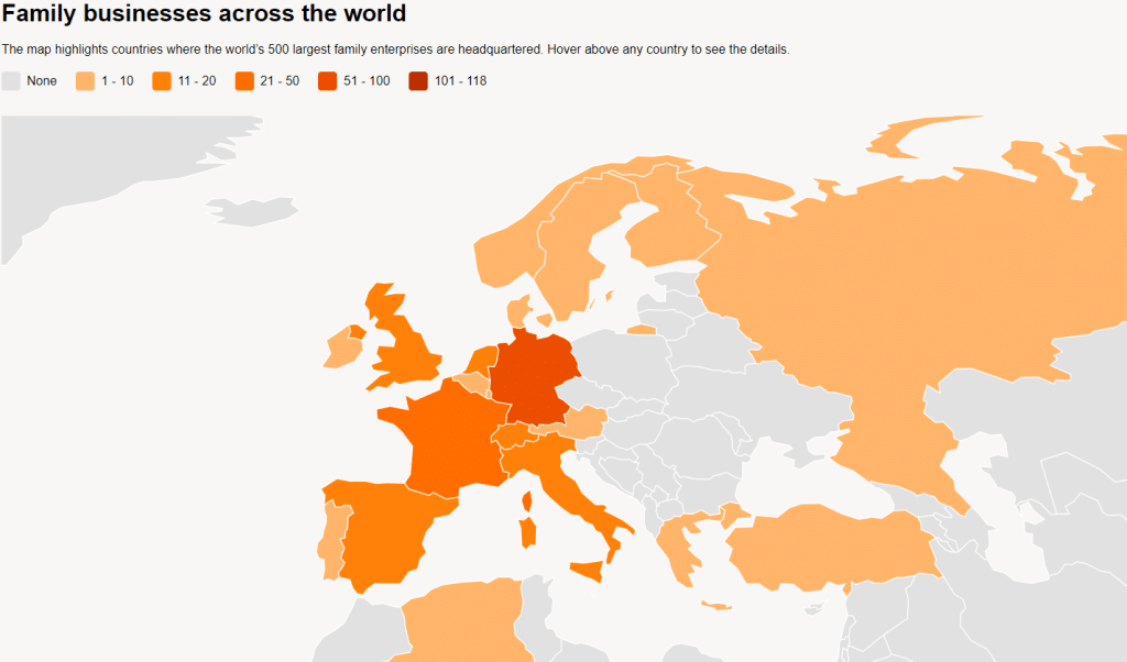 Ο χάρτης διασποράς των οικογενειακών επιχειρήσεων στην Ευρώπη