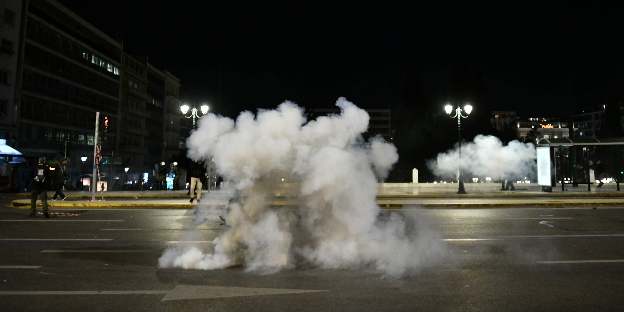 Χημικά στο κέντρο της Αθήνας, κατά τη διάρκεια διαδήλωσης για το δυστύχημα στα Τέμπη / Φωτογραφία: Eurokinissi