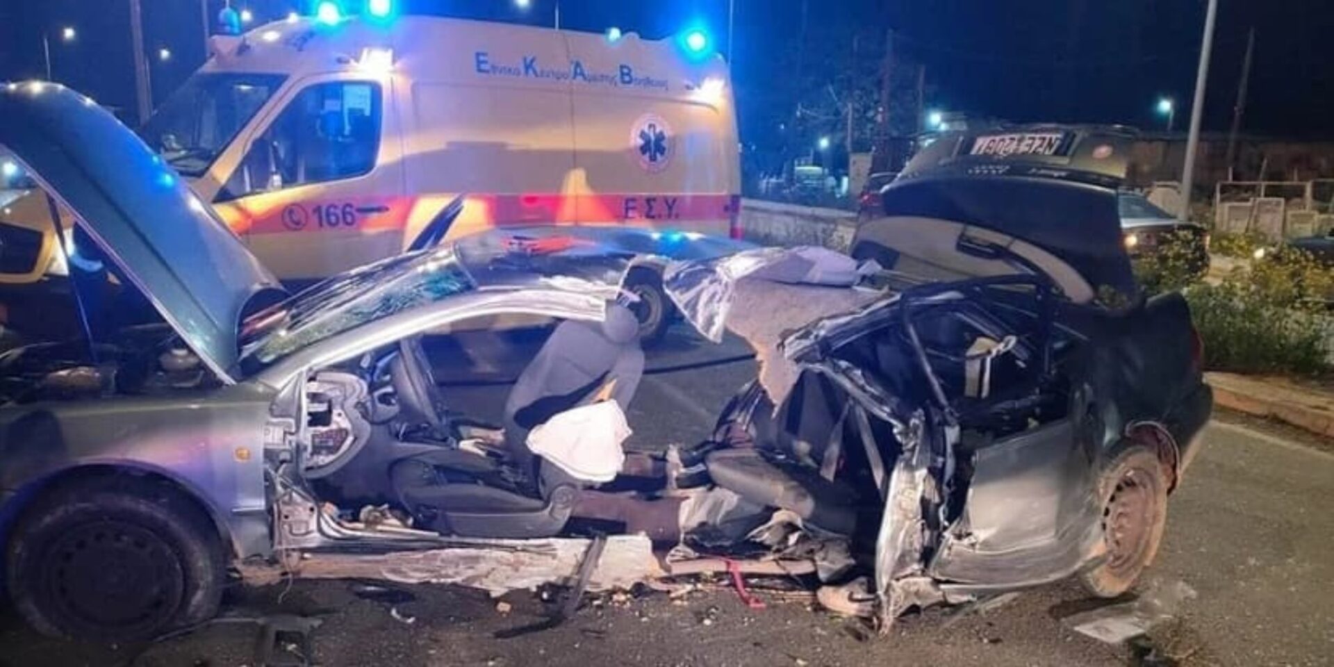Εικόνα από το τροχαίο στην Αλεξανδρούπολη