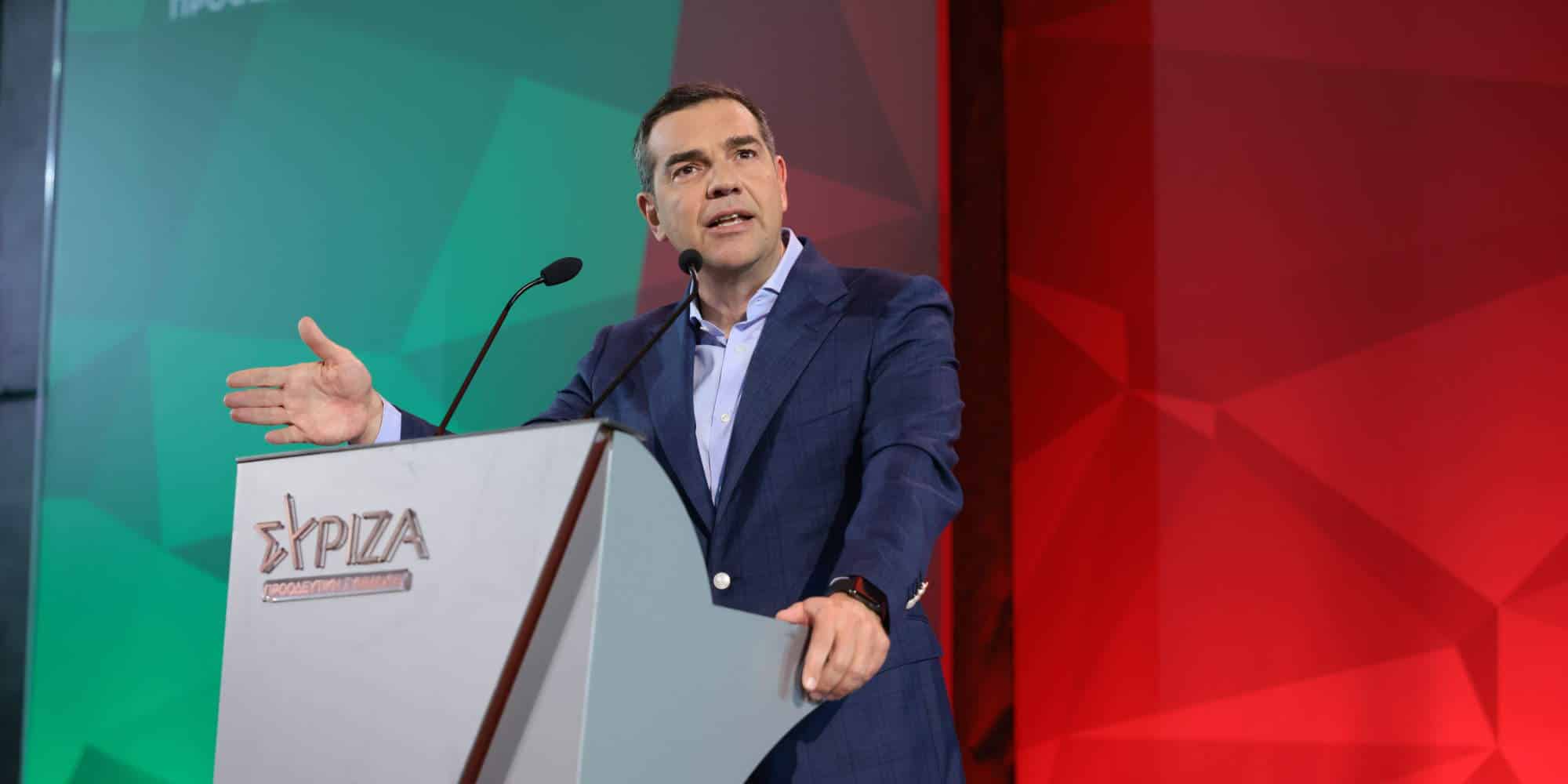 Ο πρόεδρος του ΣΥΡΙΖΑ, Αλέξης Τσίπρας σε προεκλογική του ομιλία