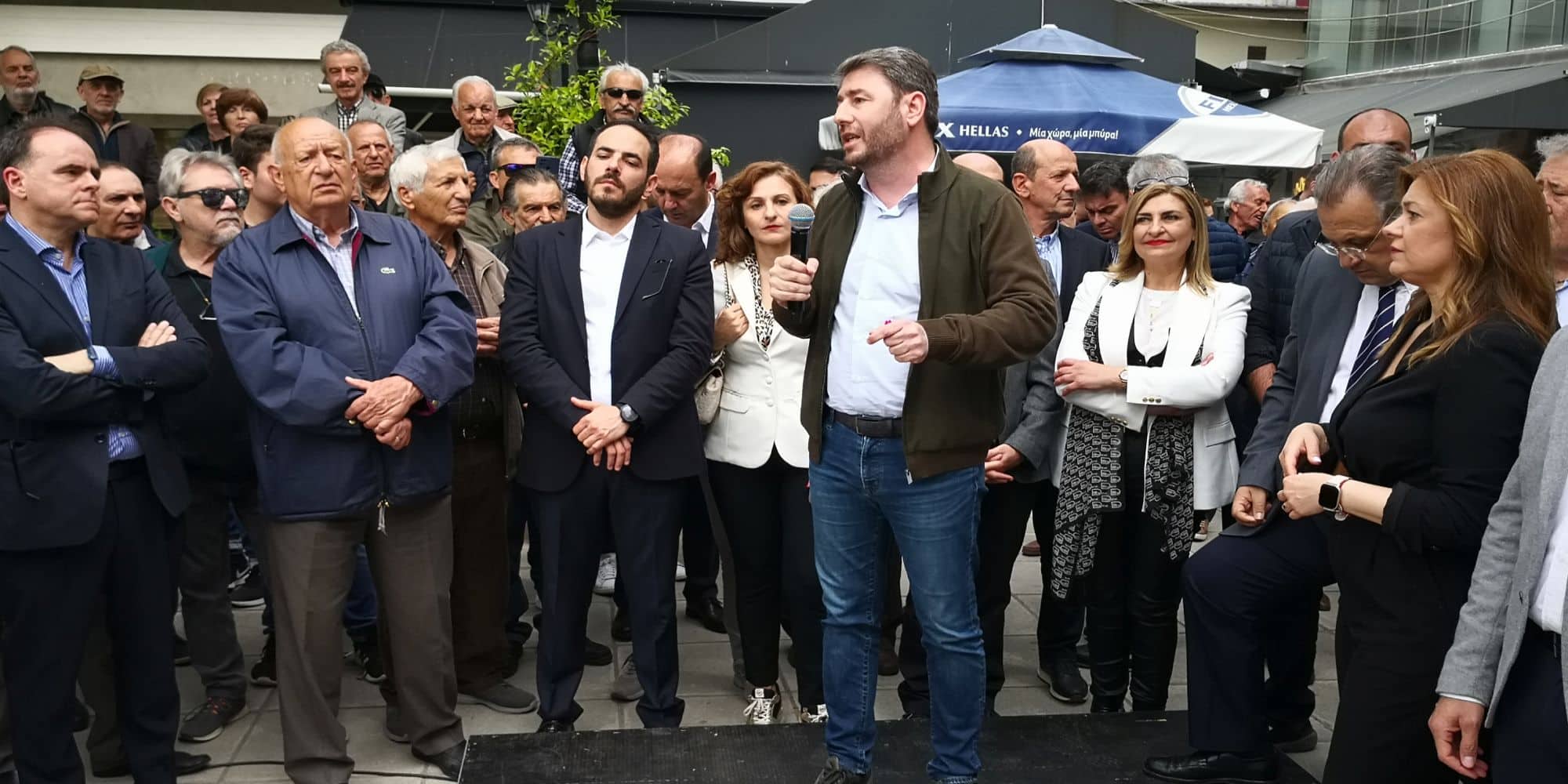 Ο πρόεδρος του ΠΑΣΟΚ Νίκος Ανδρουλάκης στην Καρδίτσα