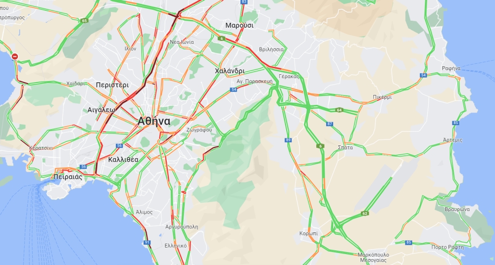 Η κίνηση τώρα, το μεσημέρι (12/4)