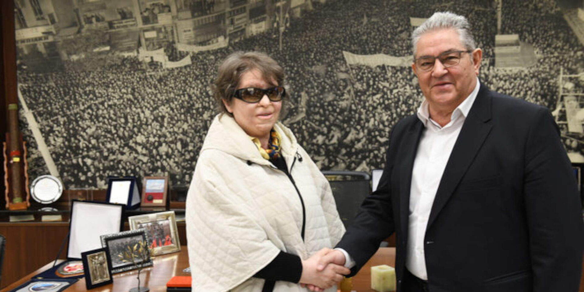 Ο γγ του ΚΚΕ, Δημήτρης Κουτσούμπας με την Κωνσταντίνα Κούνεβα