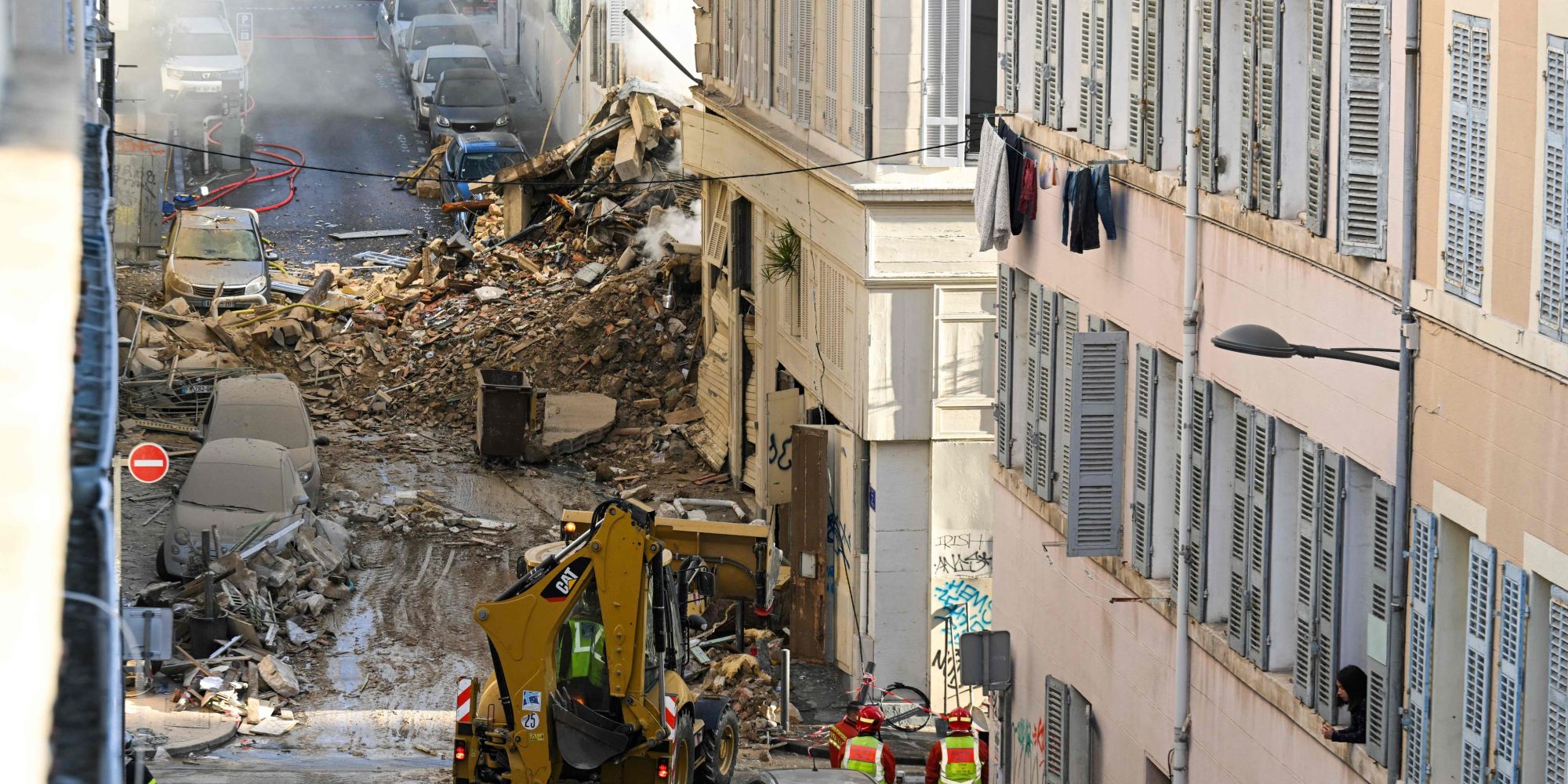 Εικόνα από την κατάρρευση κτιρίου στη Μασσαλία