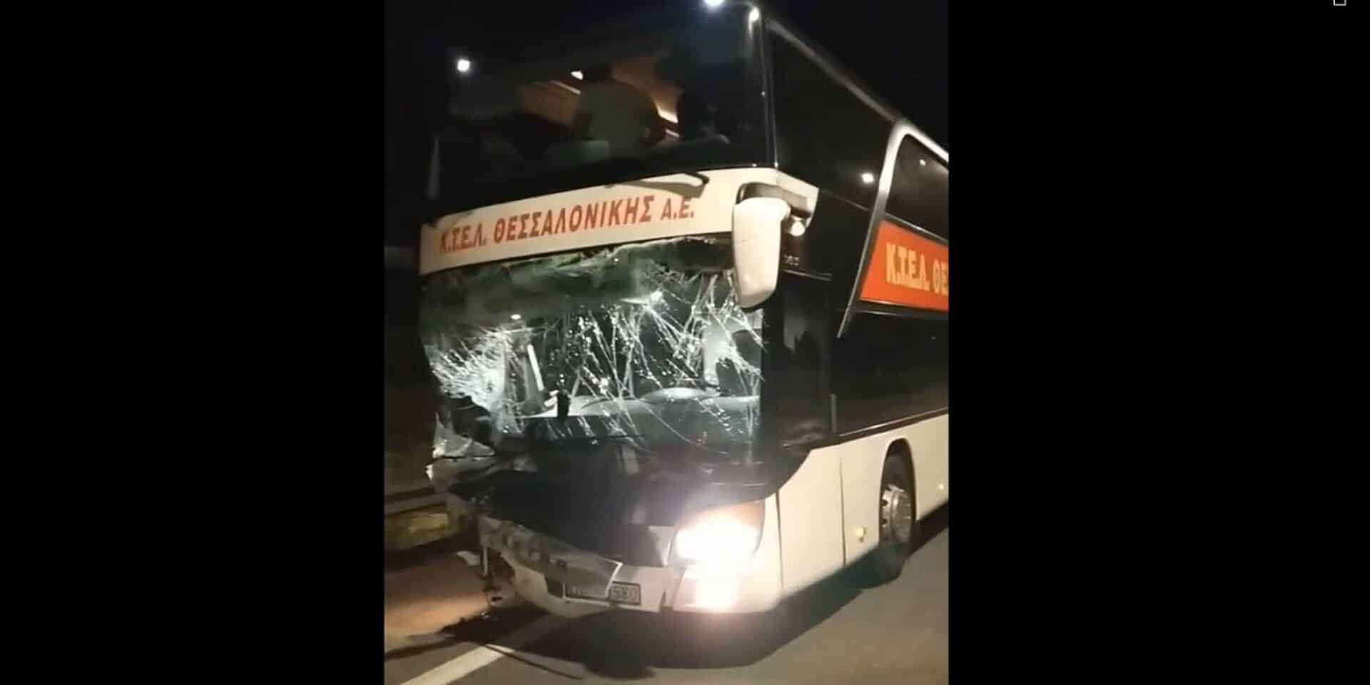 Το ΚΤΕΛ που ενεπλάκη στο τροχαίο στον Πλαταμώνα