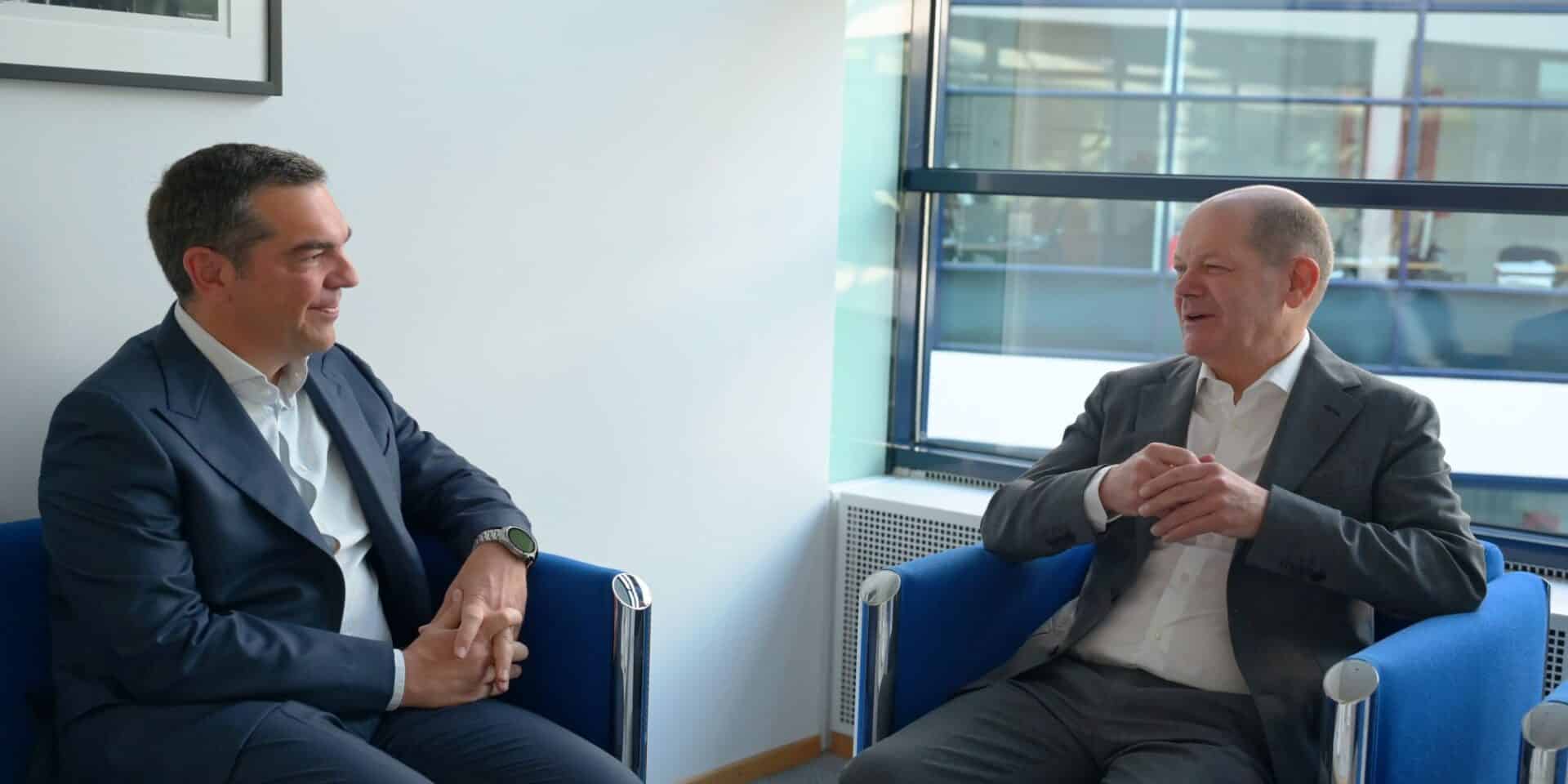Η συνάντηση του προέδρου του ΣΥΡΙΖΑ Αλέξη Τσίπρα με τον Σολτς