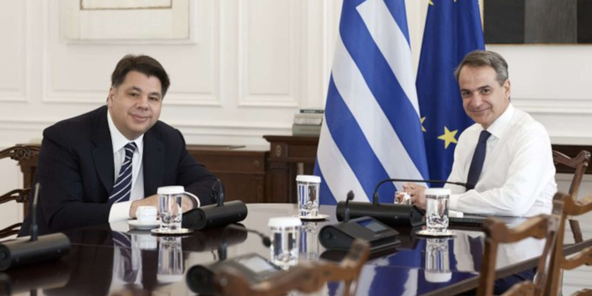 Ο Αμερικανός πρέσβης, Τζορτζ Τσούνης με τον Κυριάκο Μητσοτάκη / Φωτογραφία: Twitter @Georgae J. Tsunis