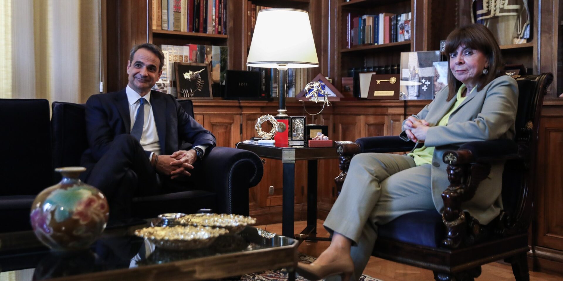 O Κυριάκος Μητσοτάκης επισκέφτηκε την Πρόεδρο της Δημοκρατίας